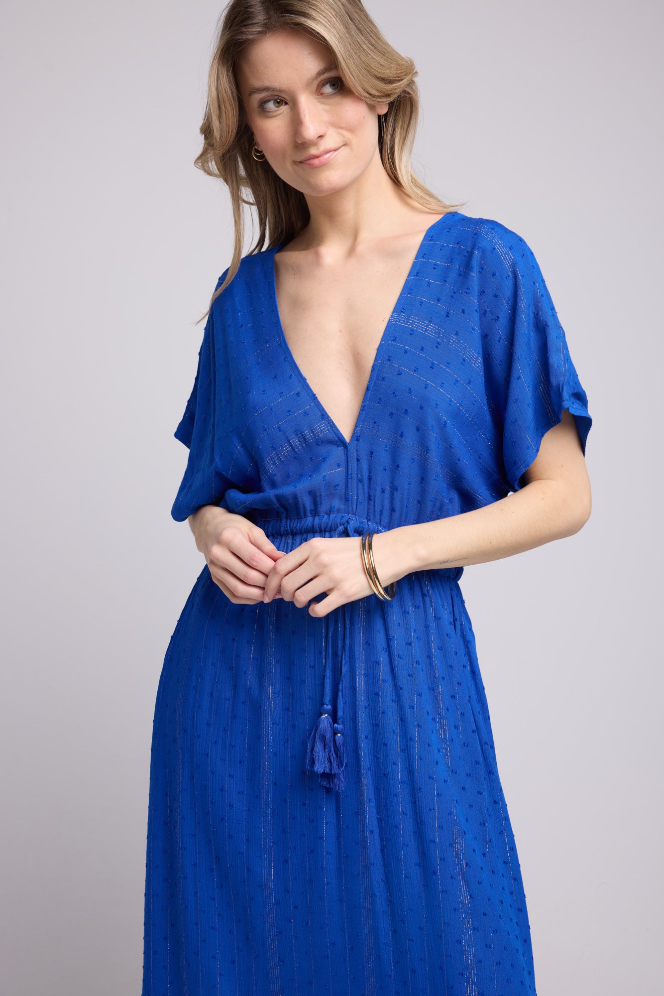 ROBE ADELE LONG BLEU