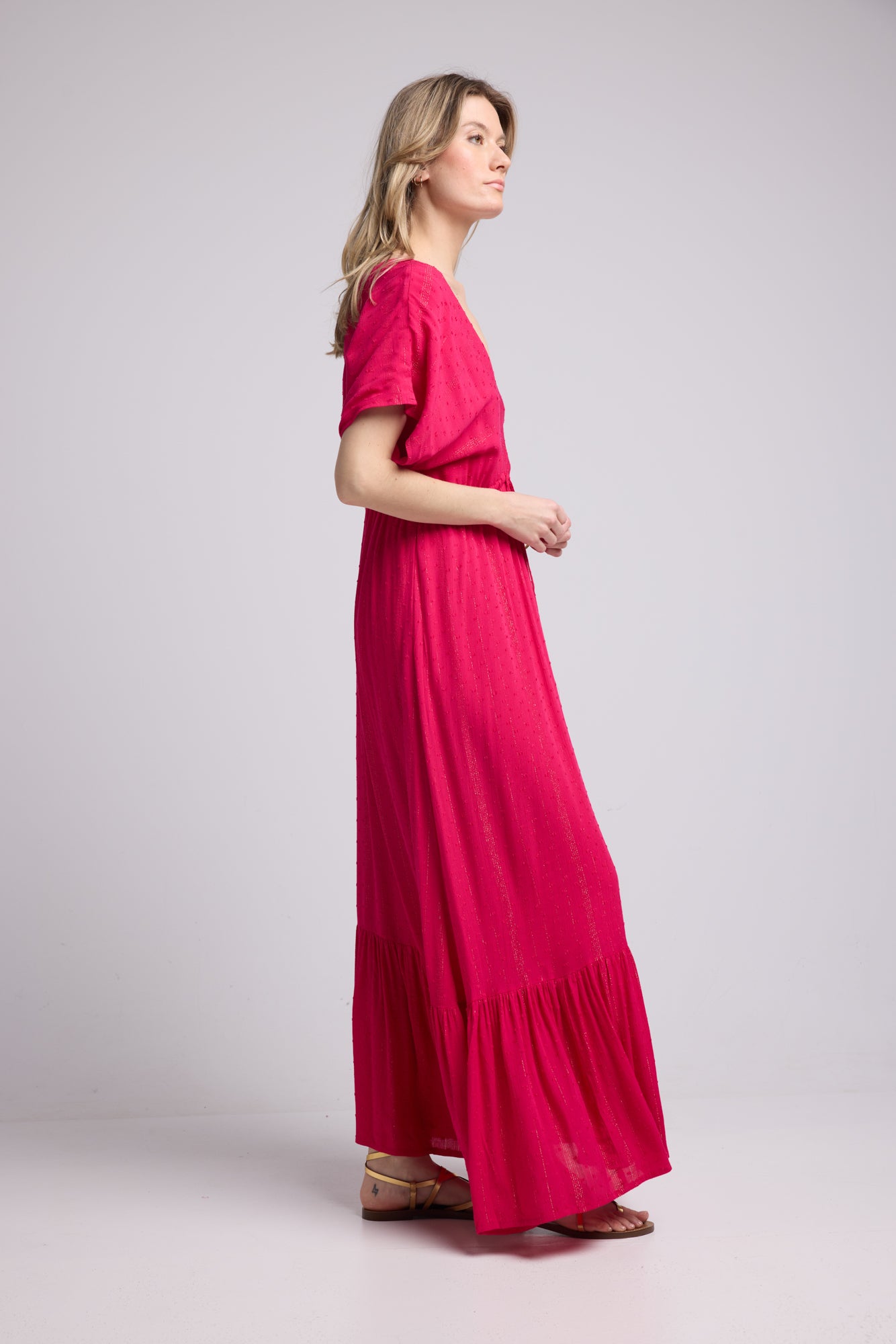 ROBE ADELE LONG FUSHIA
