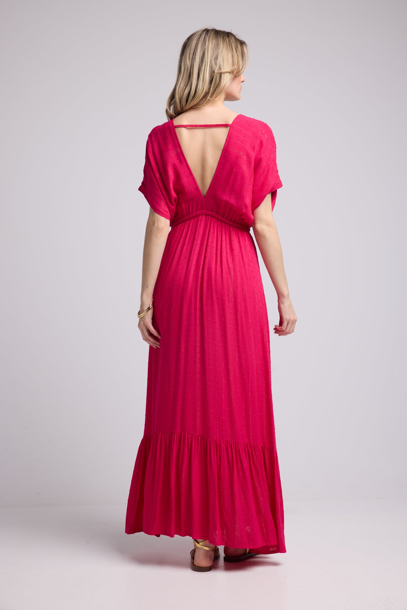 ROBE ADELE LONG FUSHIA