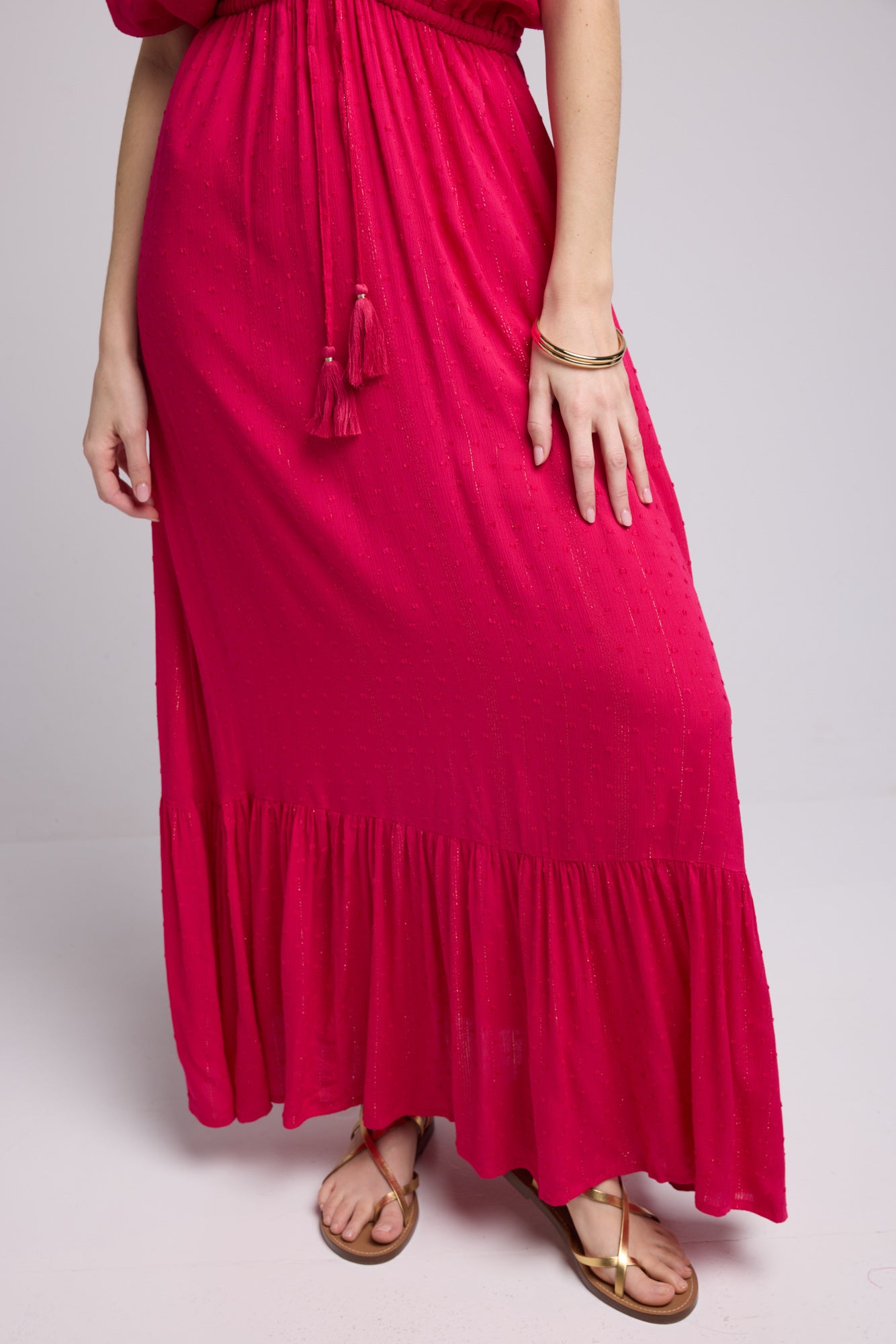 ROBE ADELE LONG FUSHIA