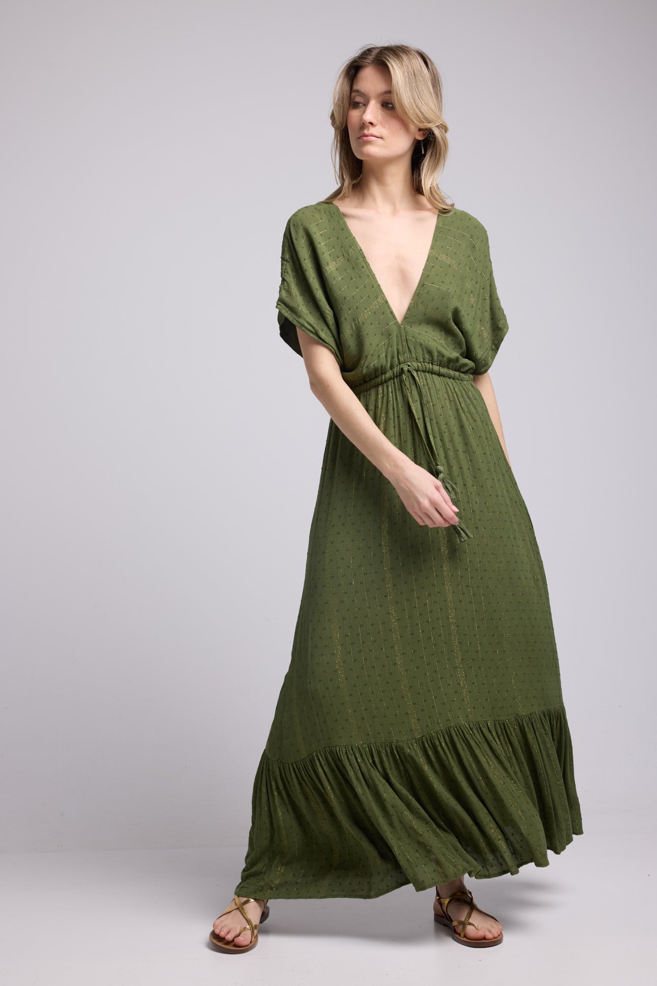 ROBE ADELE LONG KHAKI