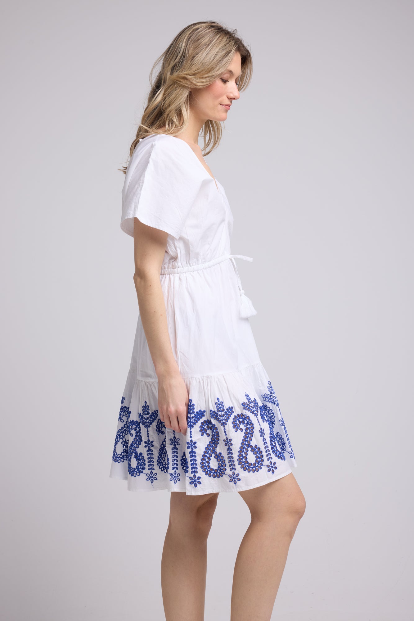 ROBE AMELIE COURT/BLANC BLEU