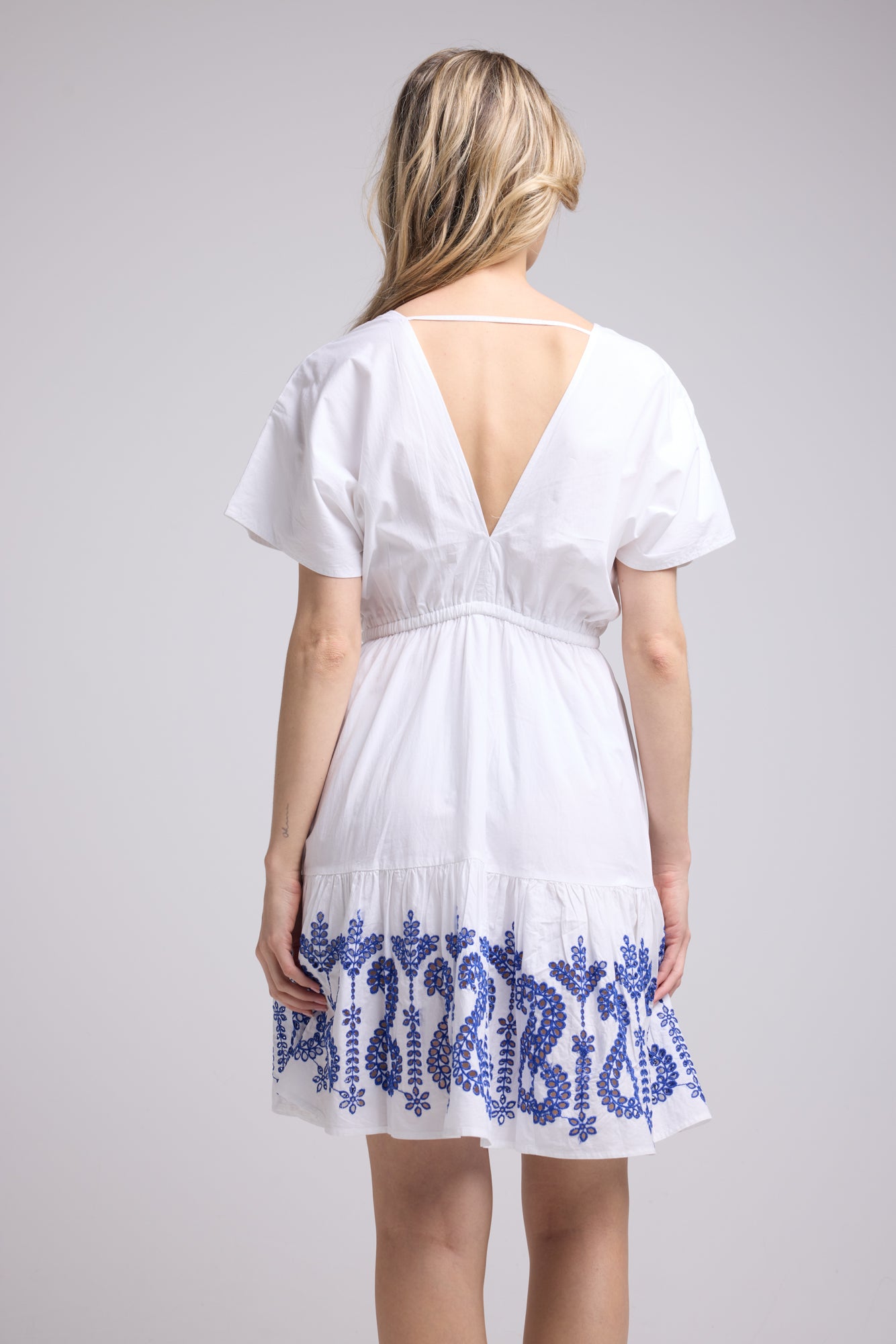 ROBE AMELIE COURT/BLANC BLEU