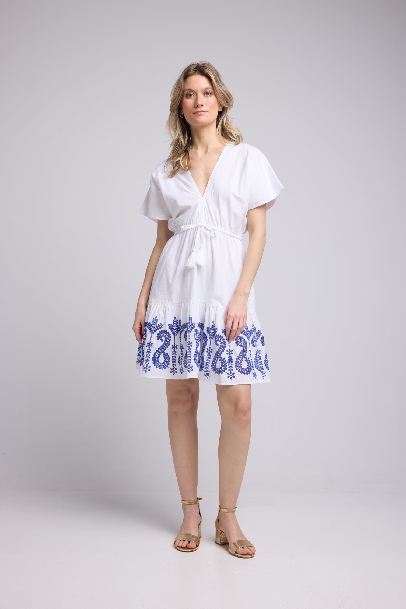 amelie mini dress AMELIE SHORT DRESS/BLUE WHITE