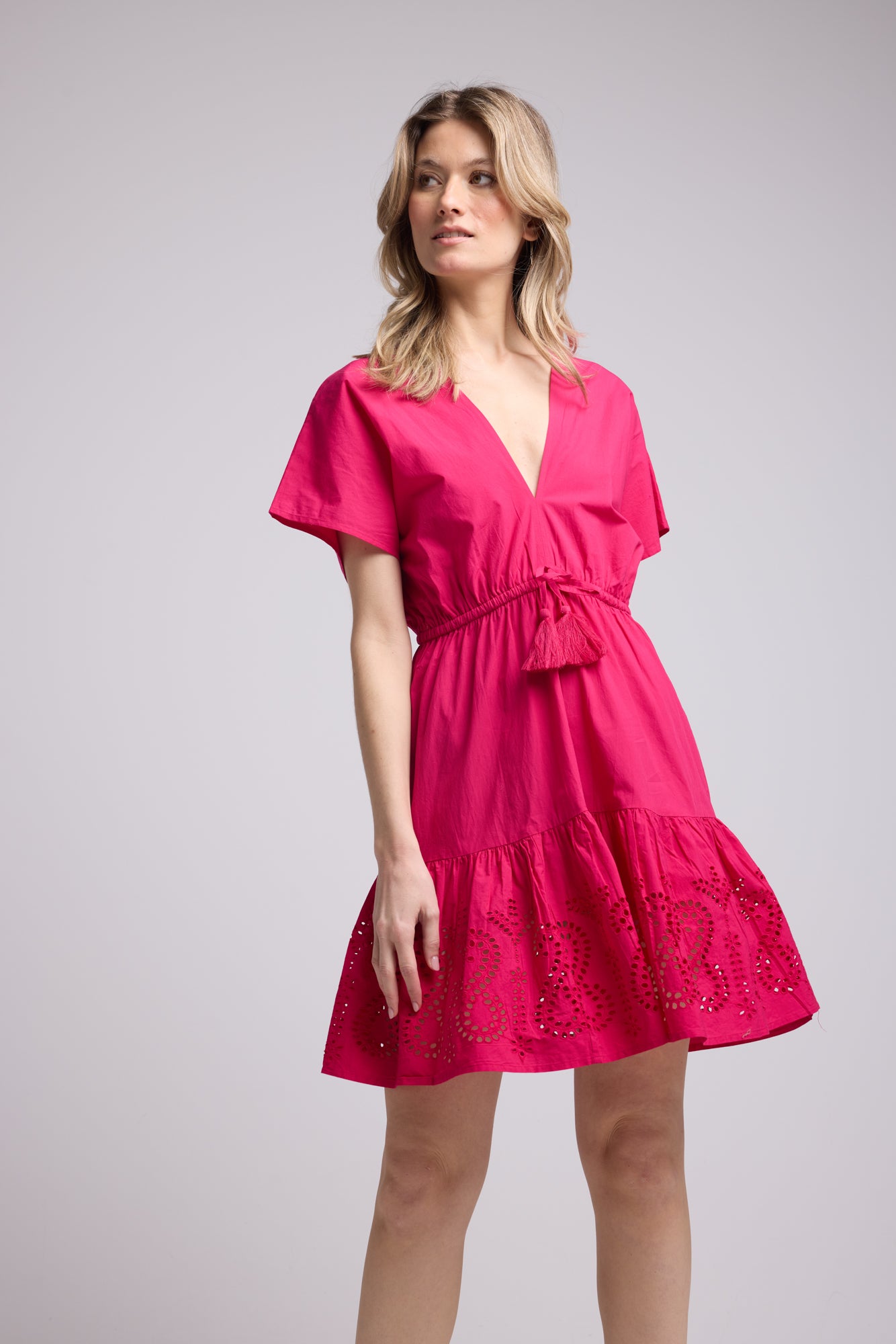 ROBE AMELIE COURT FUSHIA