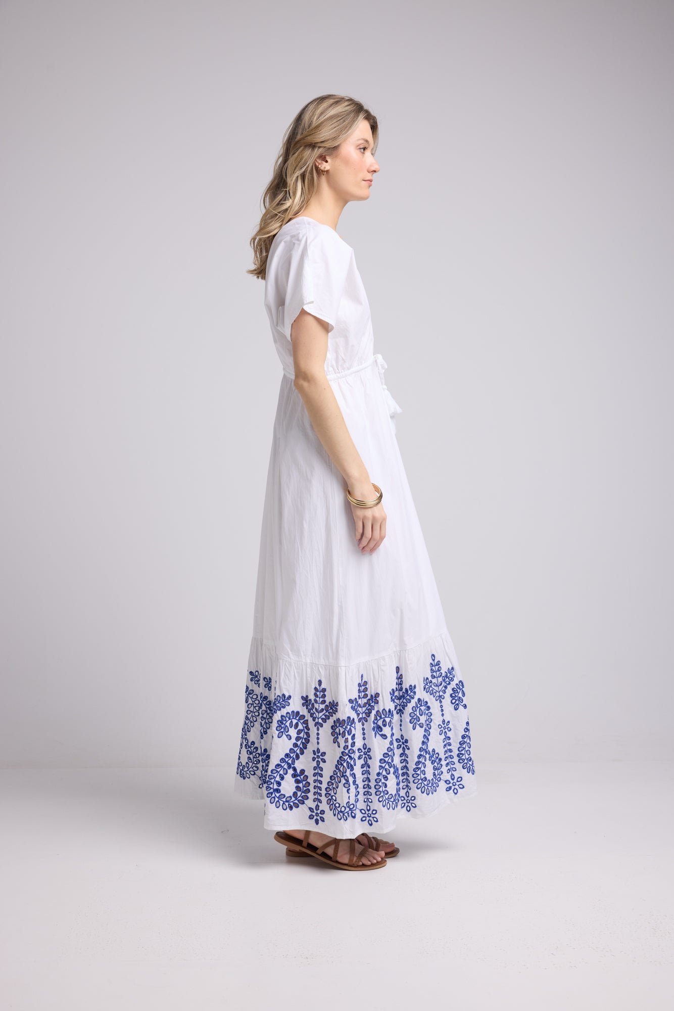 ROBE AMELIE LONG/BLANC