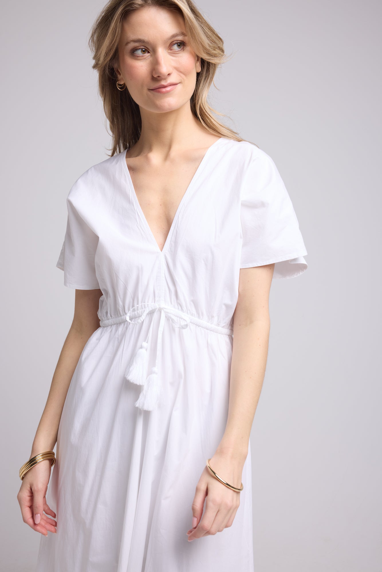 ROBE AMELIE LONG/BLANC