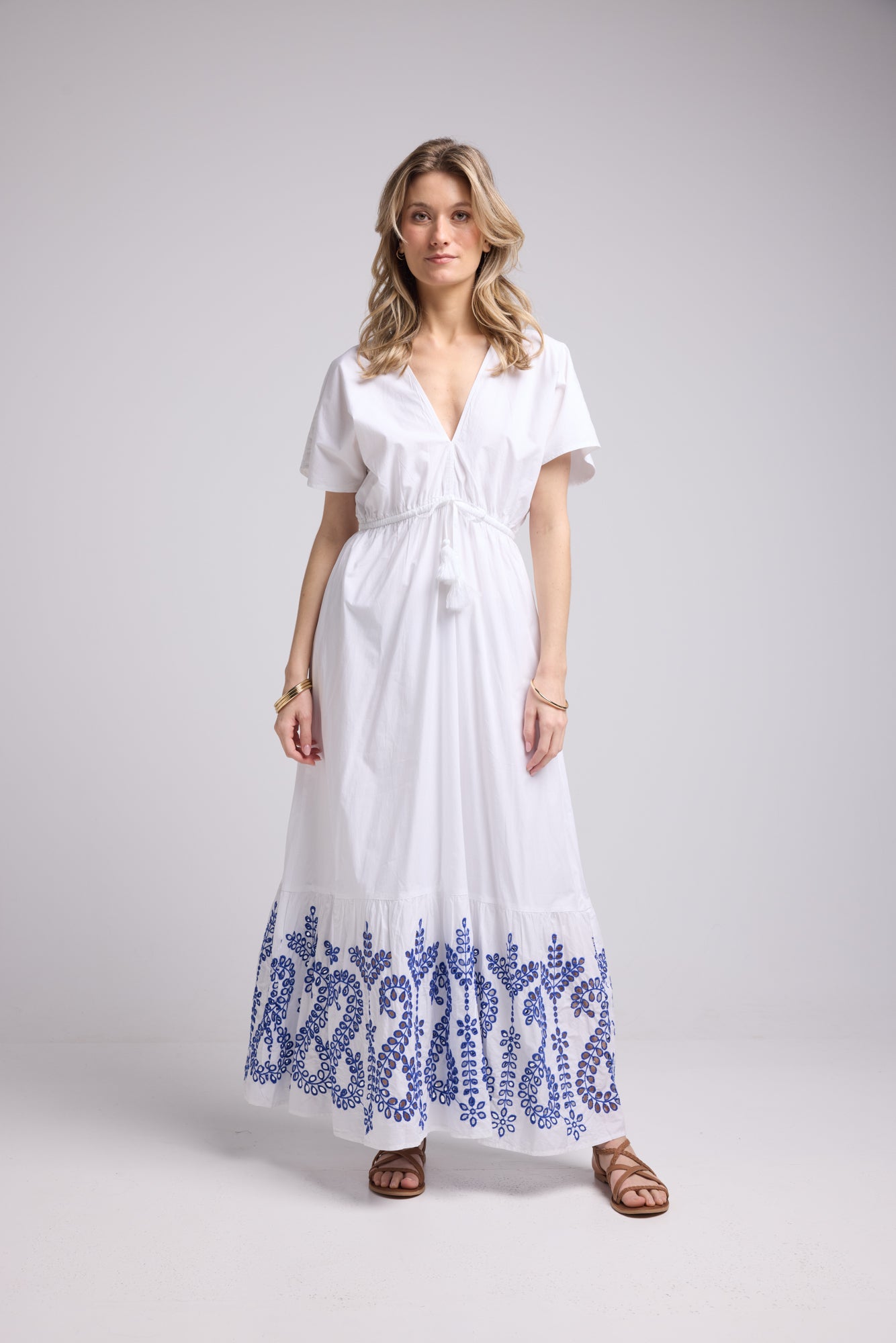 ROBE AMELIE LONG/BLANC
