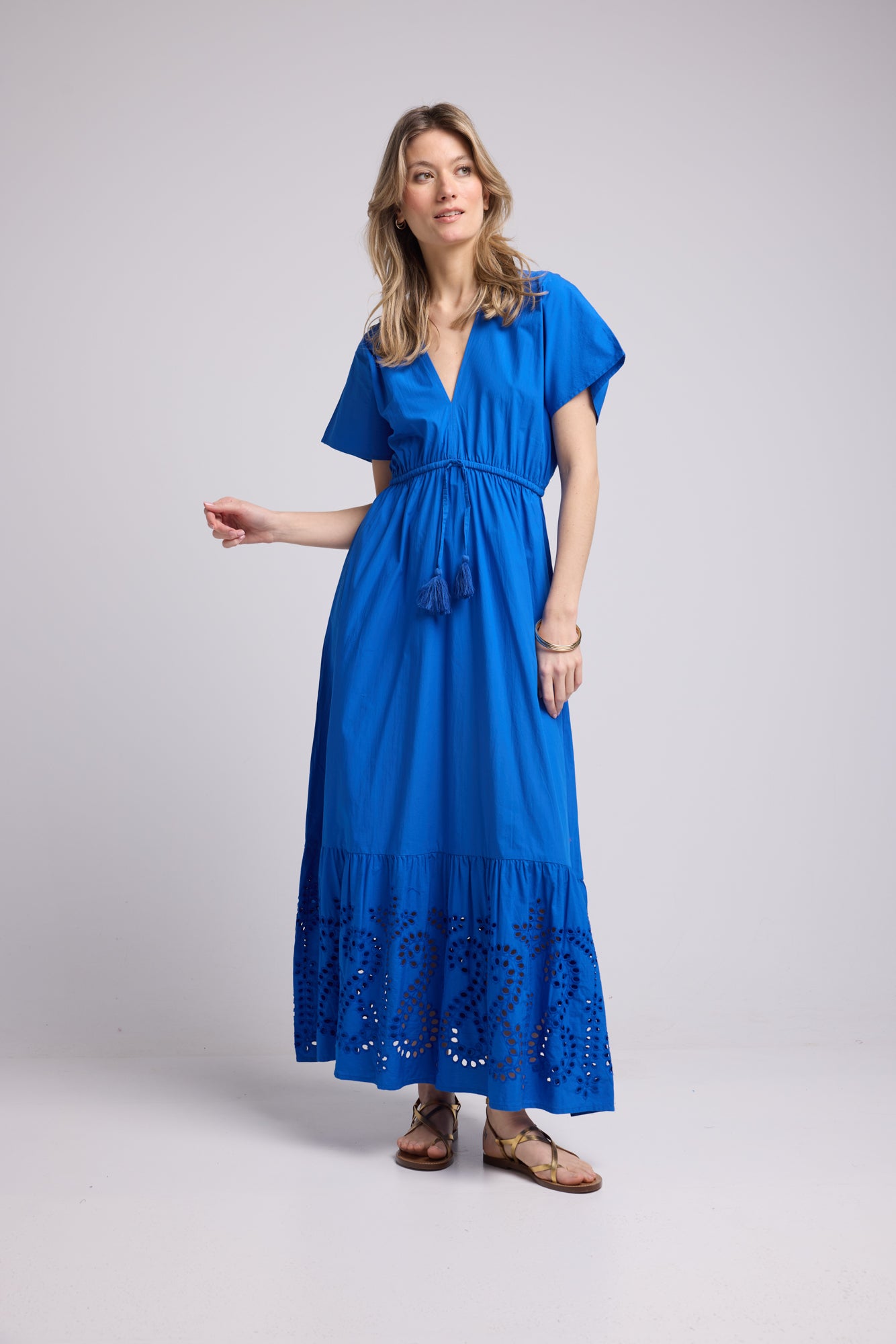 ROBE AMELIE LONG BRIGHT BLUE
