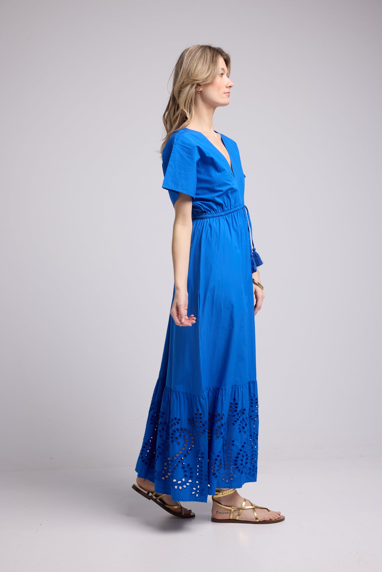 ROBE AMELIE LONG BRIGHT BLUE