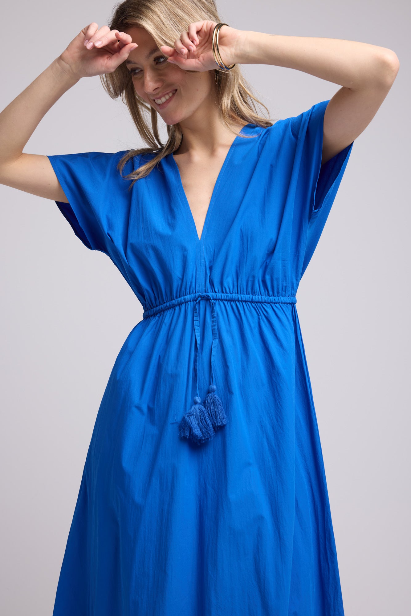 ROBE AMELIE LONG BRIGHT BLUE