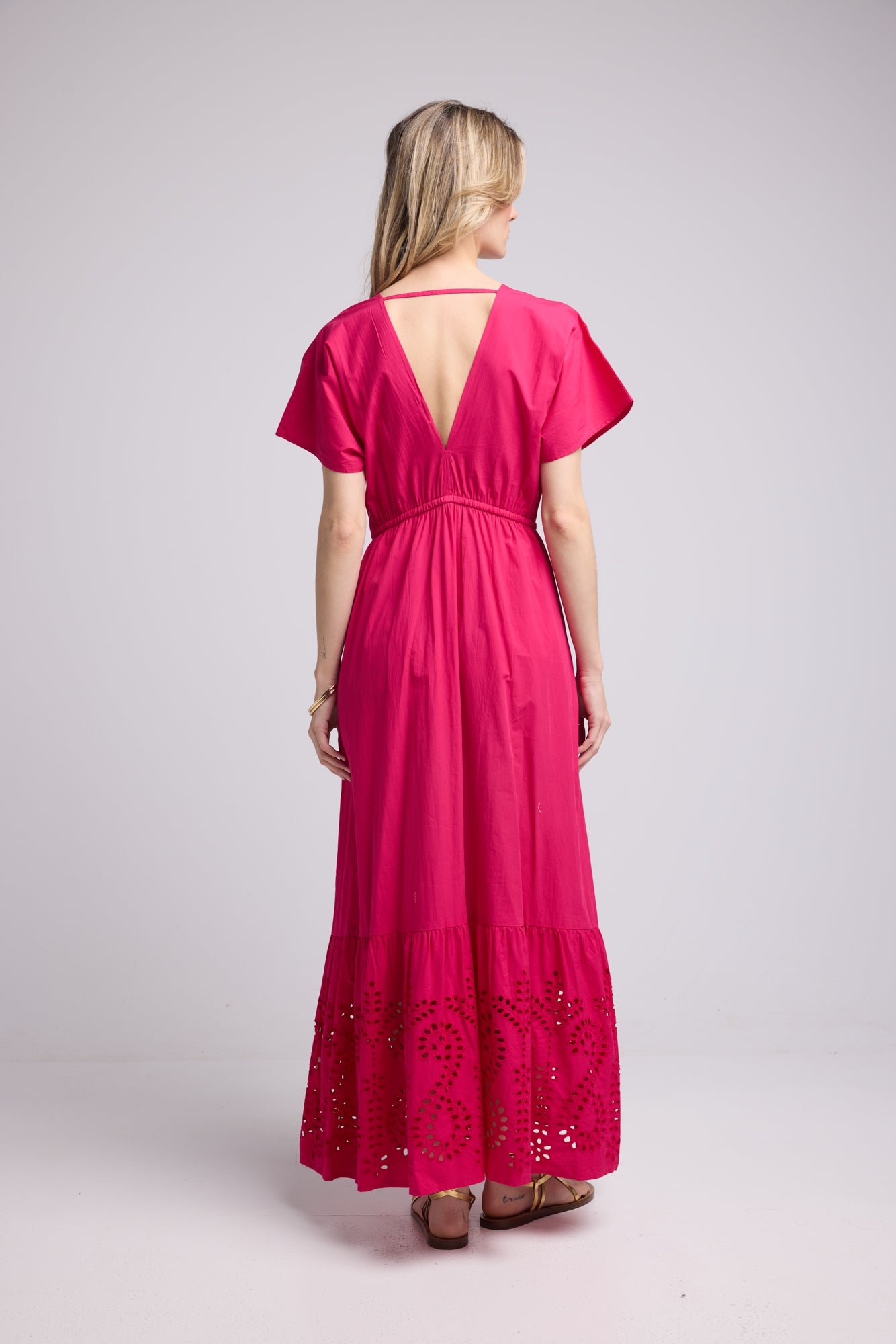 AMELIE LONG FUSHIA DRESS