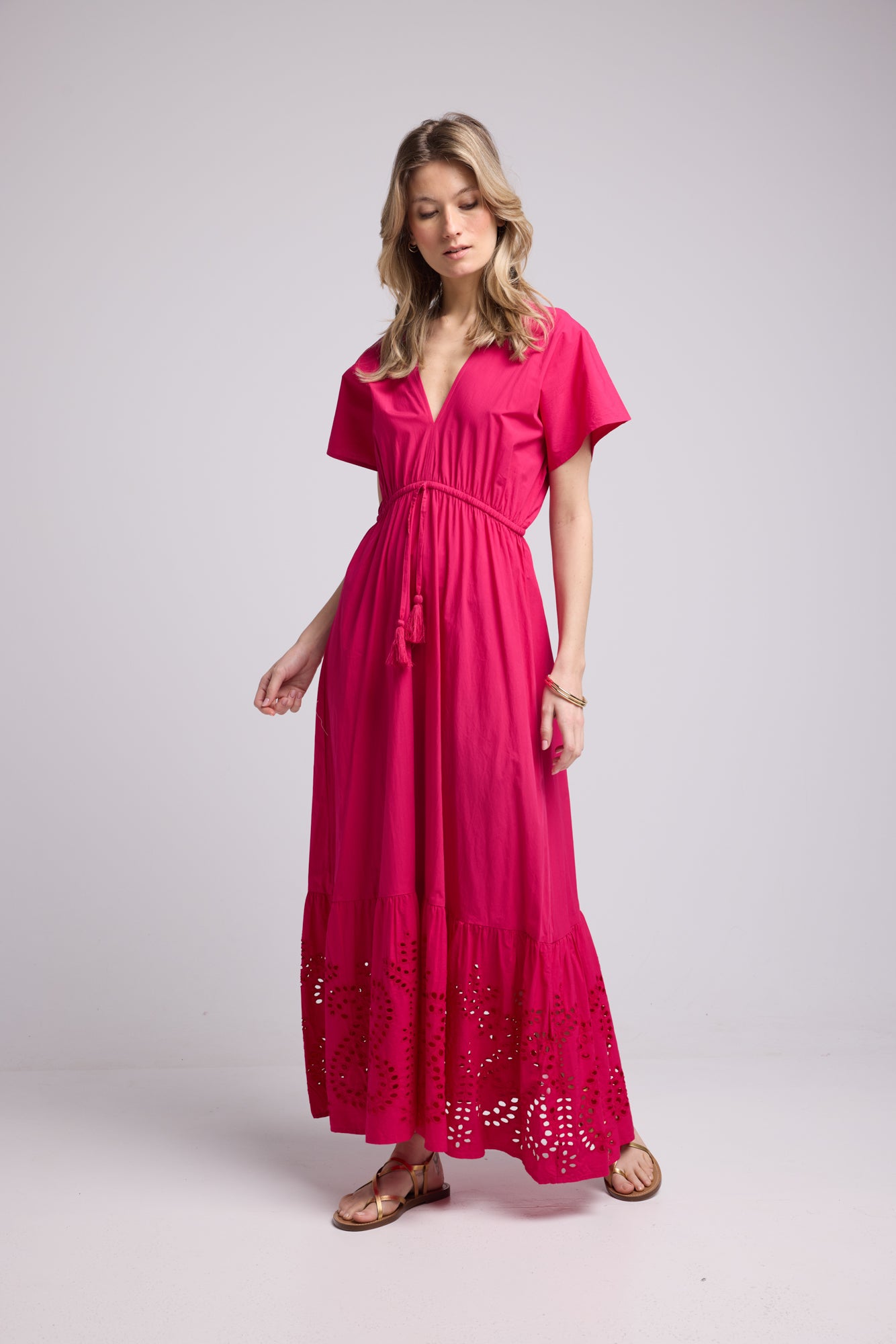 AMELIE LONG FUSHIA DRESS