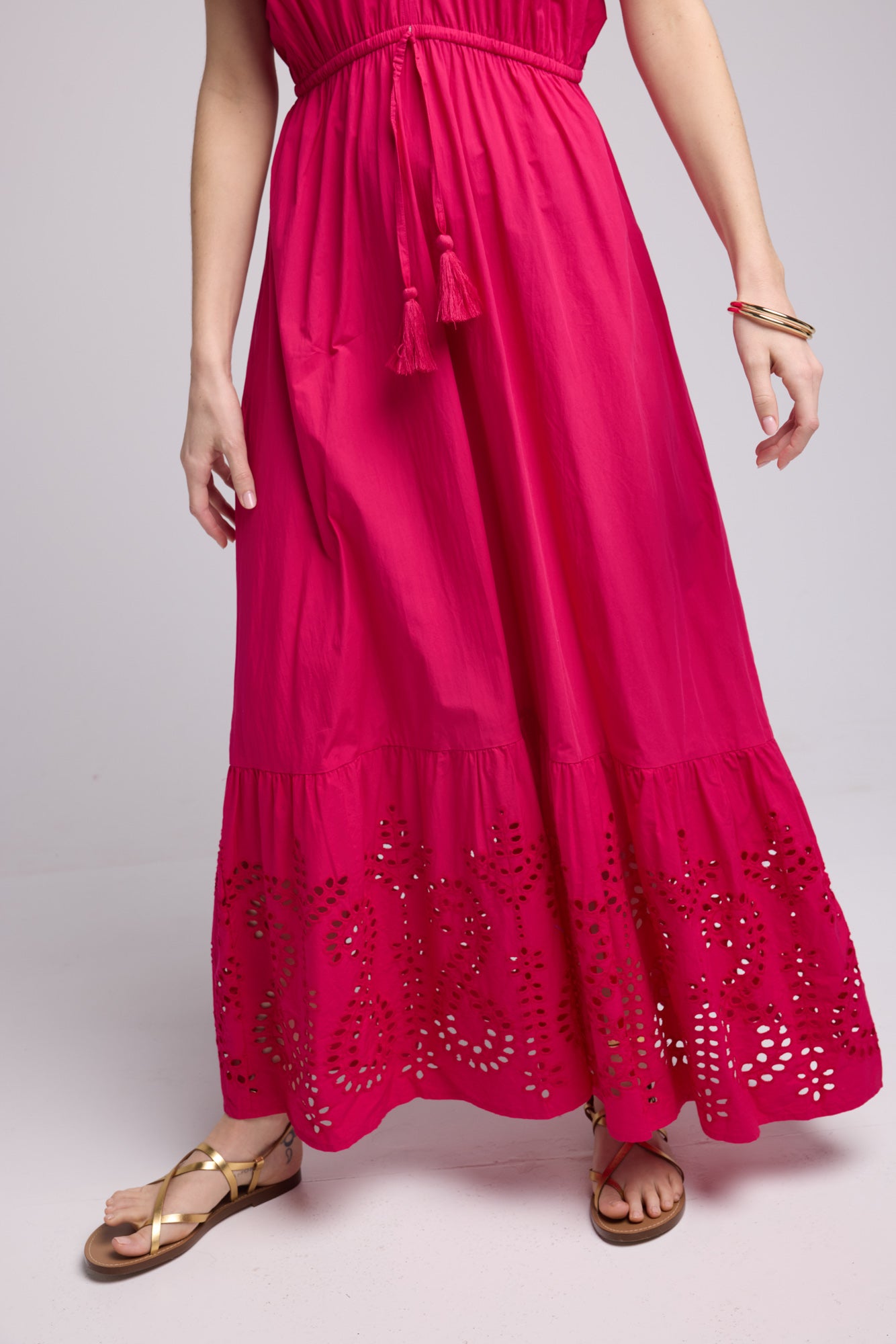 AMELIE LONG FUSHIA DRESS