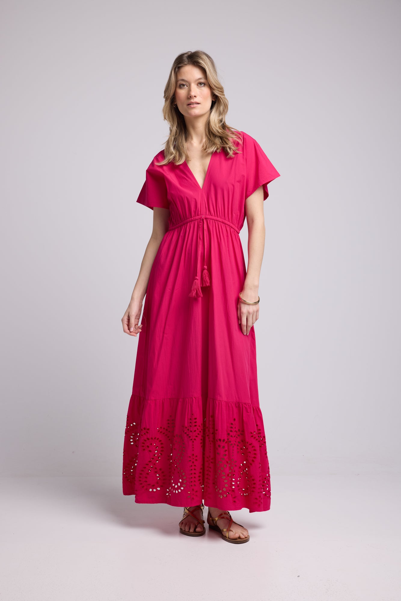 AMELIE LONG FUSHIA DRESS
