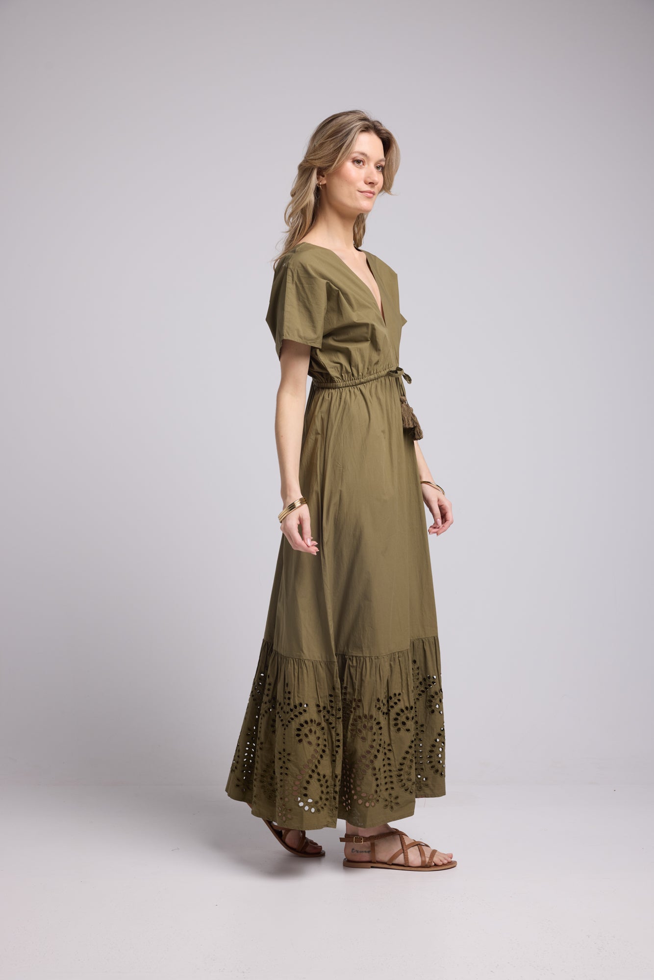 ROBE AMELIE LONG/KHAKI