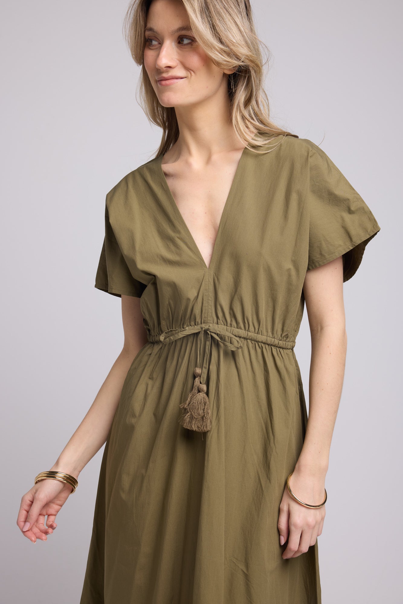 ROBE AMELIE LONG/KHAKI
