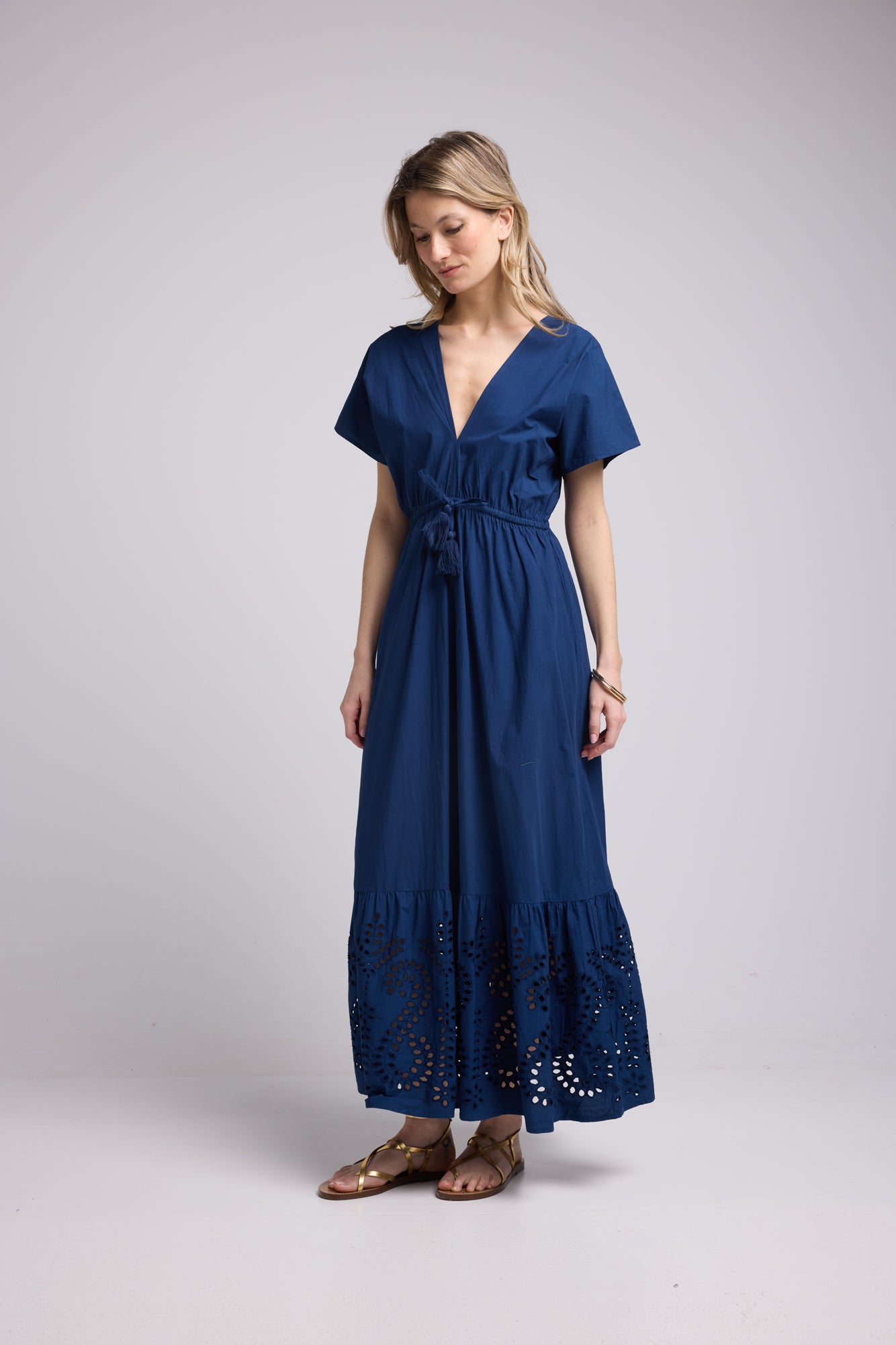 ROBE AMELIE LONG/MARINE