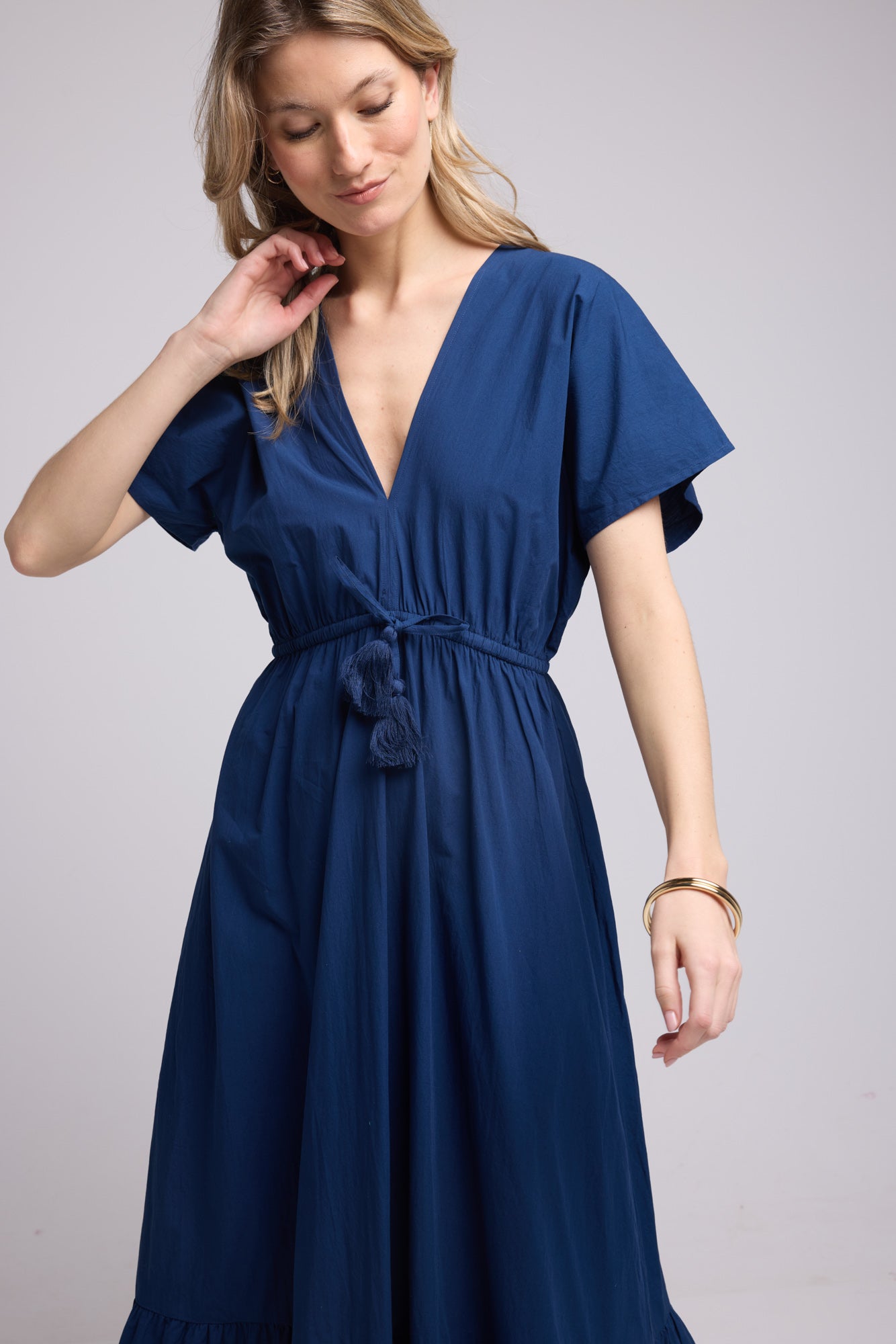 ROBE AMELIE LONG/MARINE