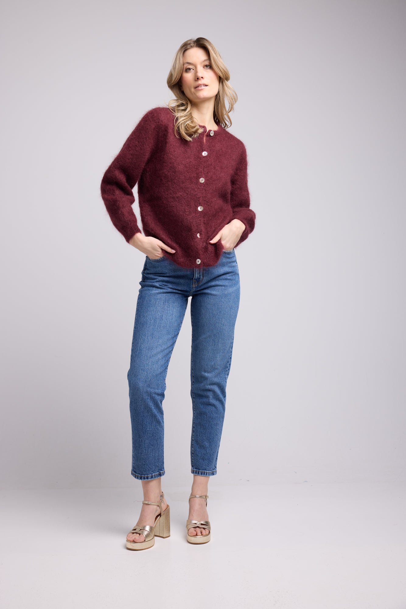 CARDIGAN BEATRICE/BORDEAU