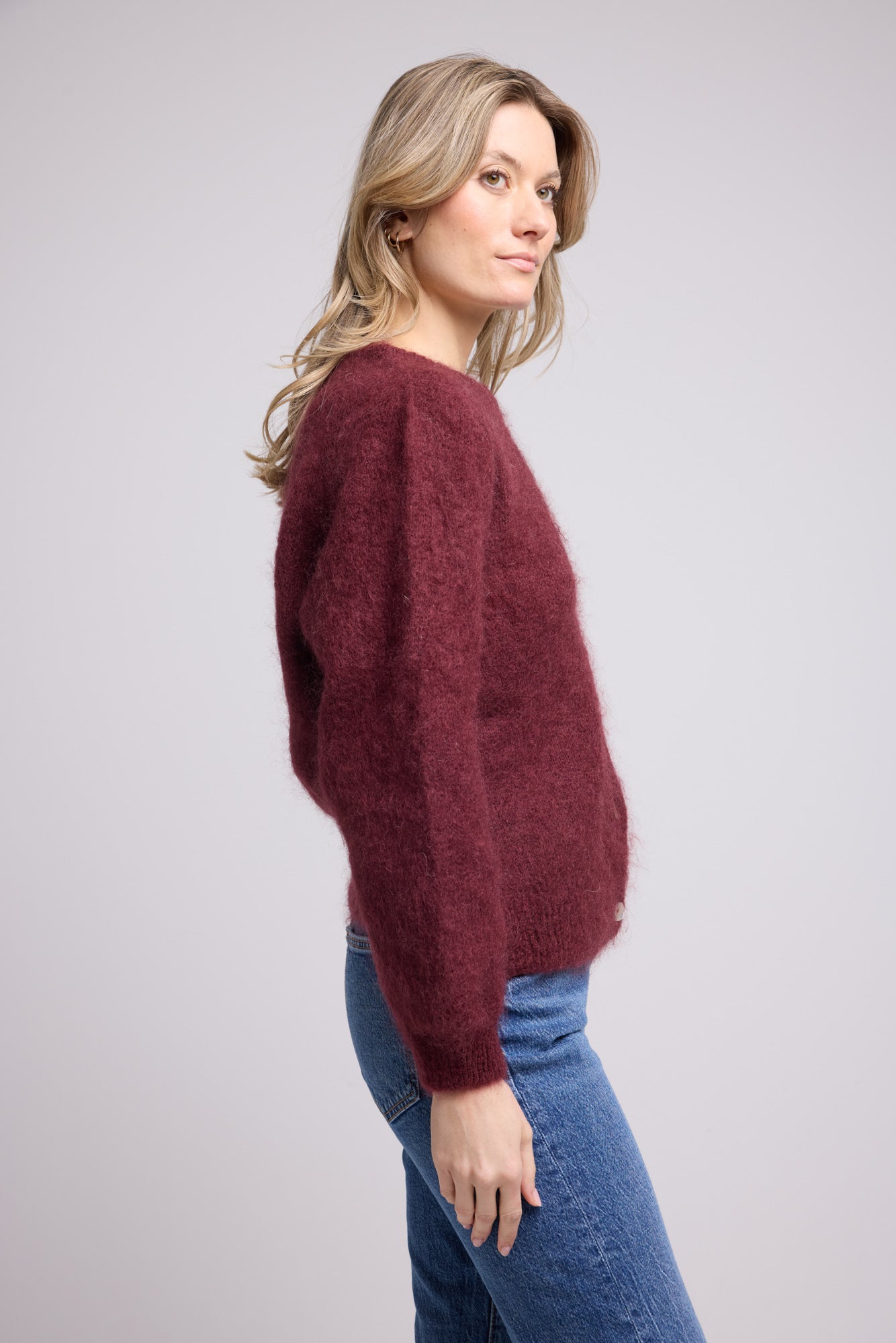 CARDIGAN BEATRICE/BORDEAU