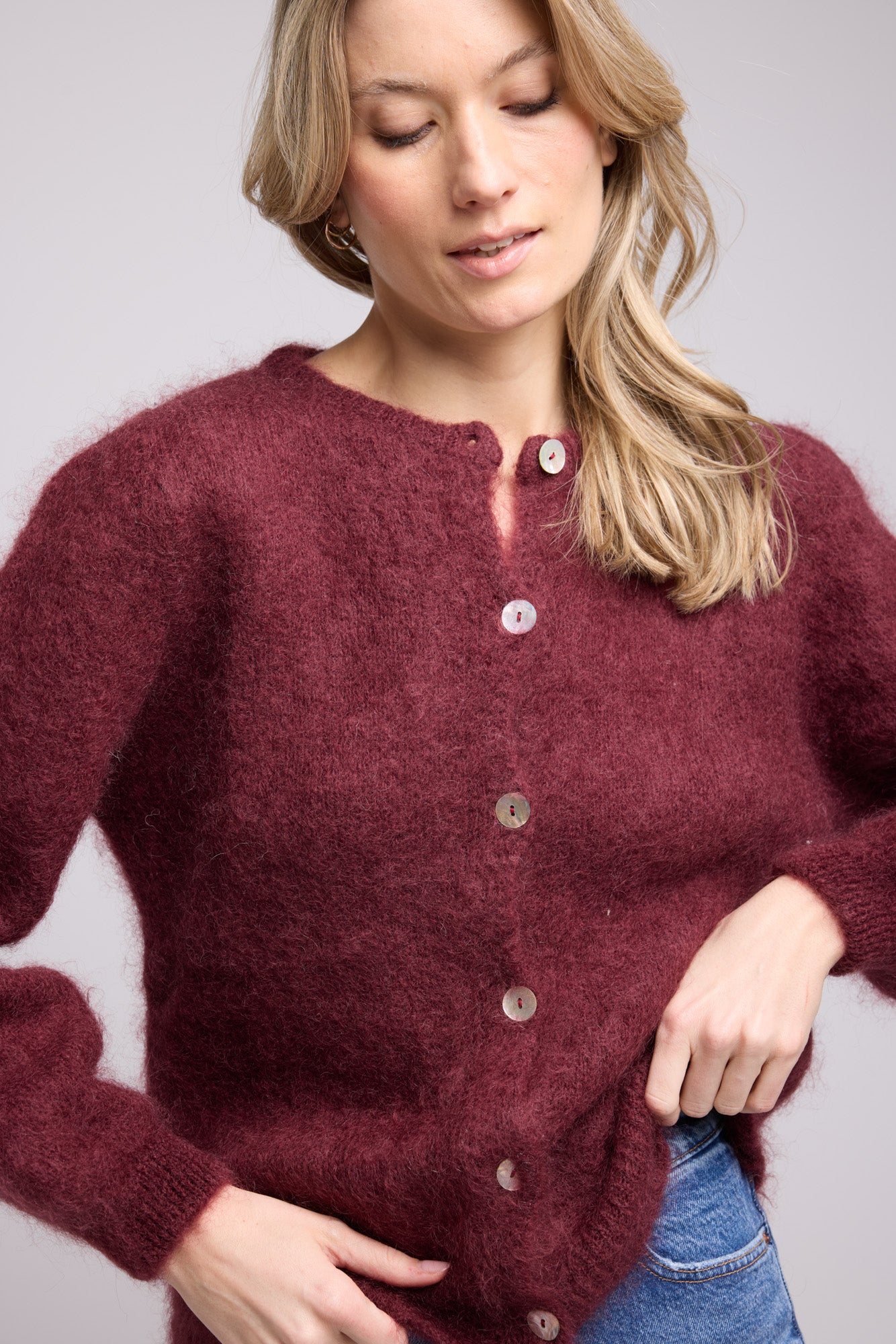 CARDIGAN BEATRICE/BORDEAU