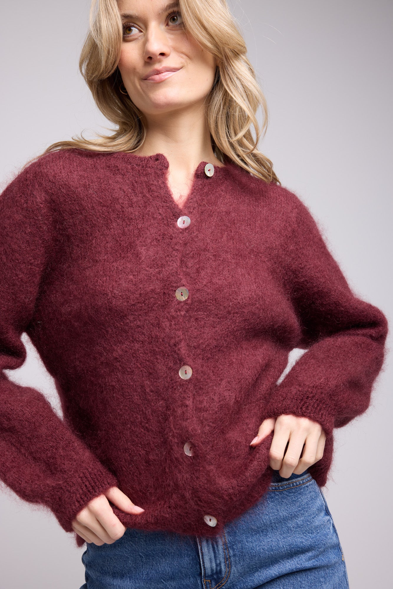 CARDIGAN BEATRICE/BORDEAU