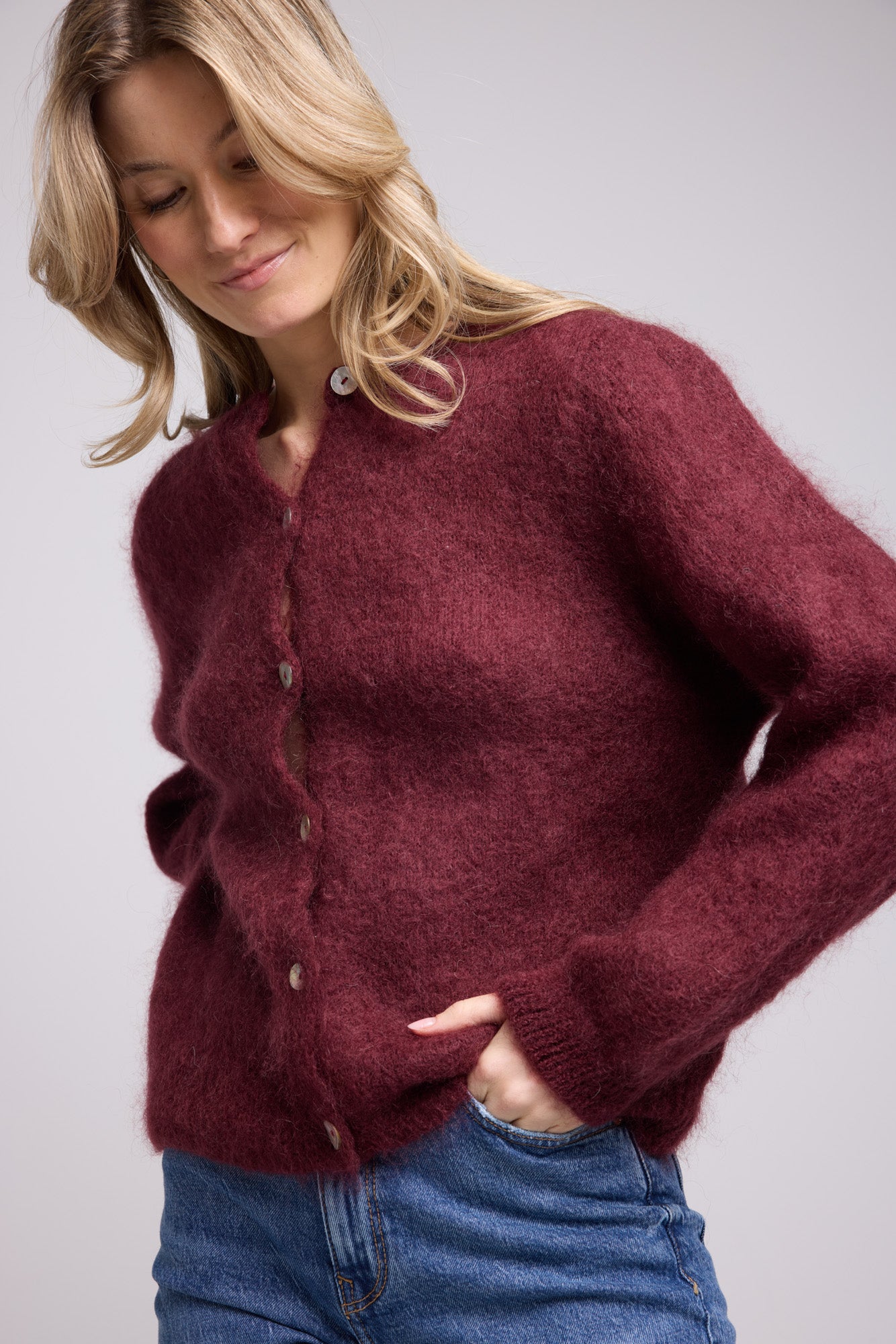 CARDIGAN BEATRICE/BORDEAU