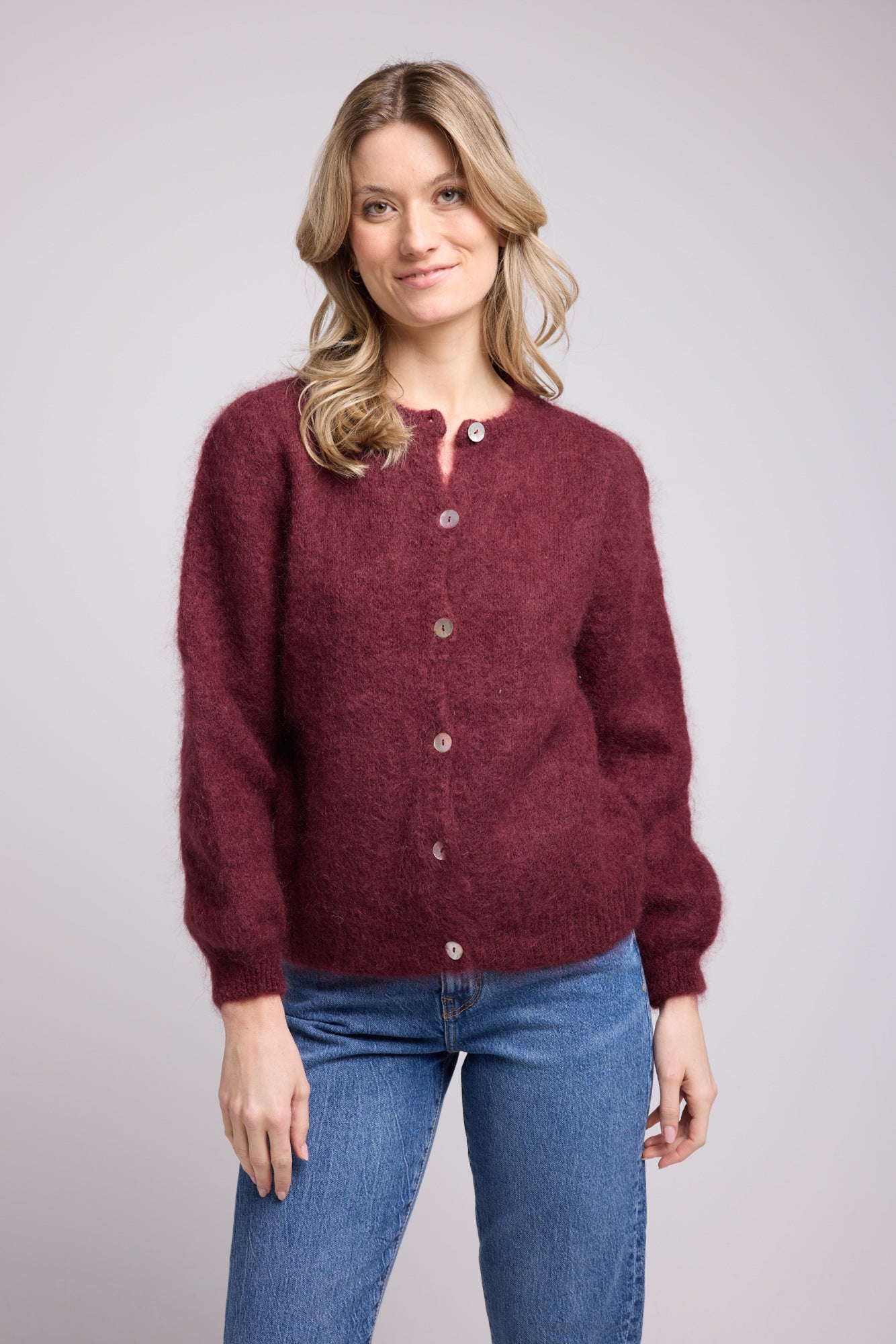 CARDIGAN BEATRICE/BORDEAU