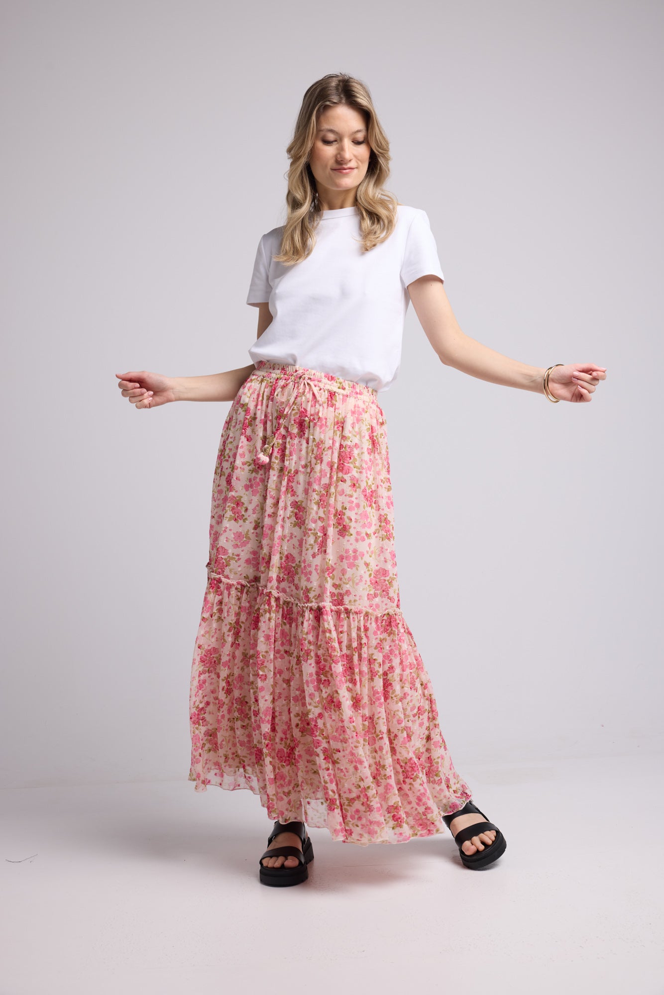 JUPE GAYA SKIRT PINK PRINT