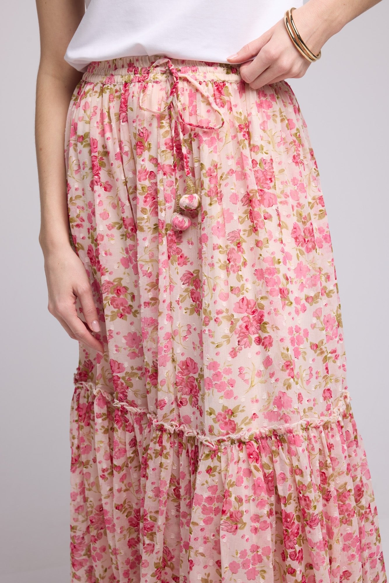 JUPE GAYA SKIRT PINK PRINT