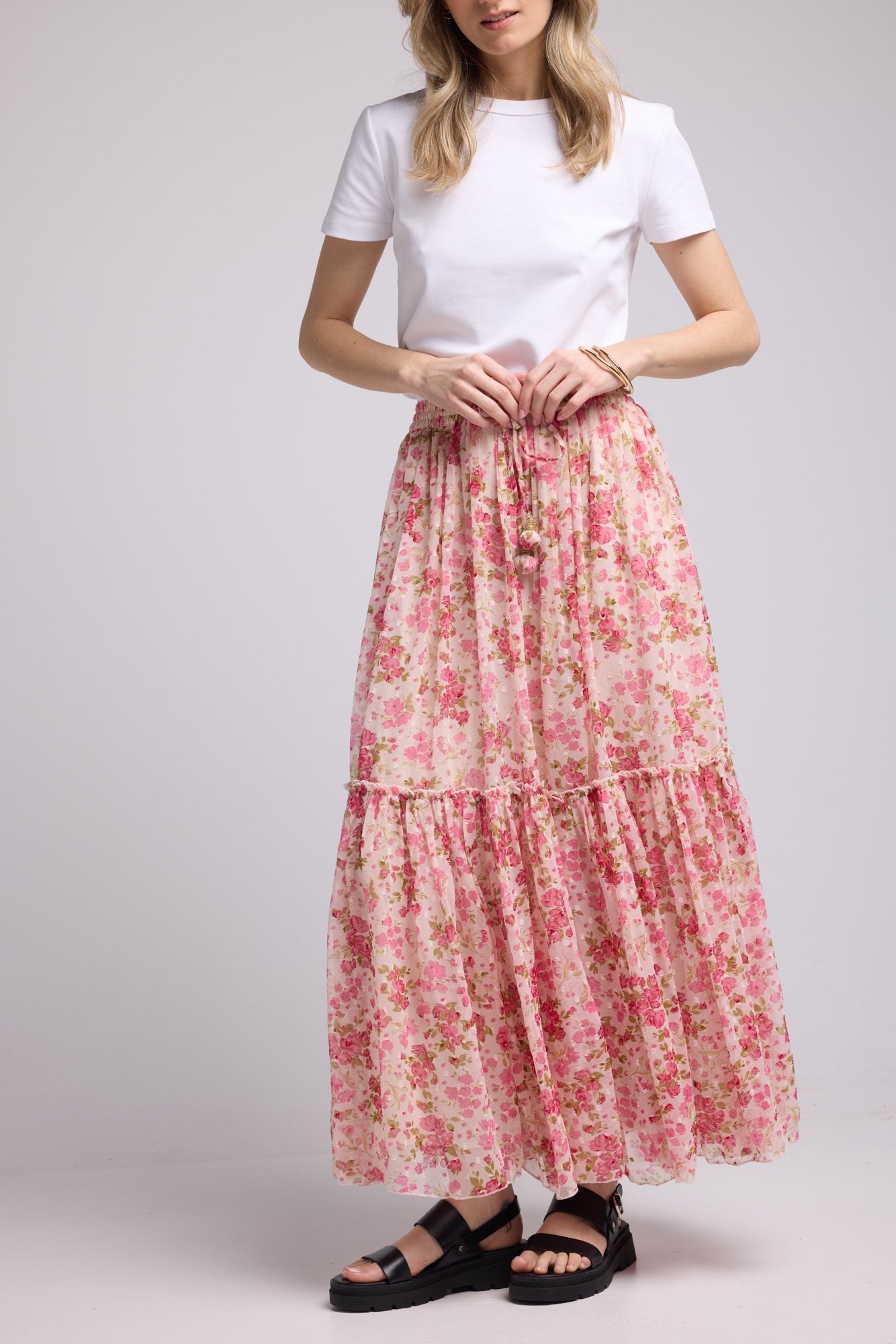 JUPE GAYA SKIRT PINK PRINT