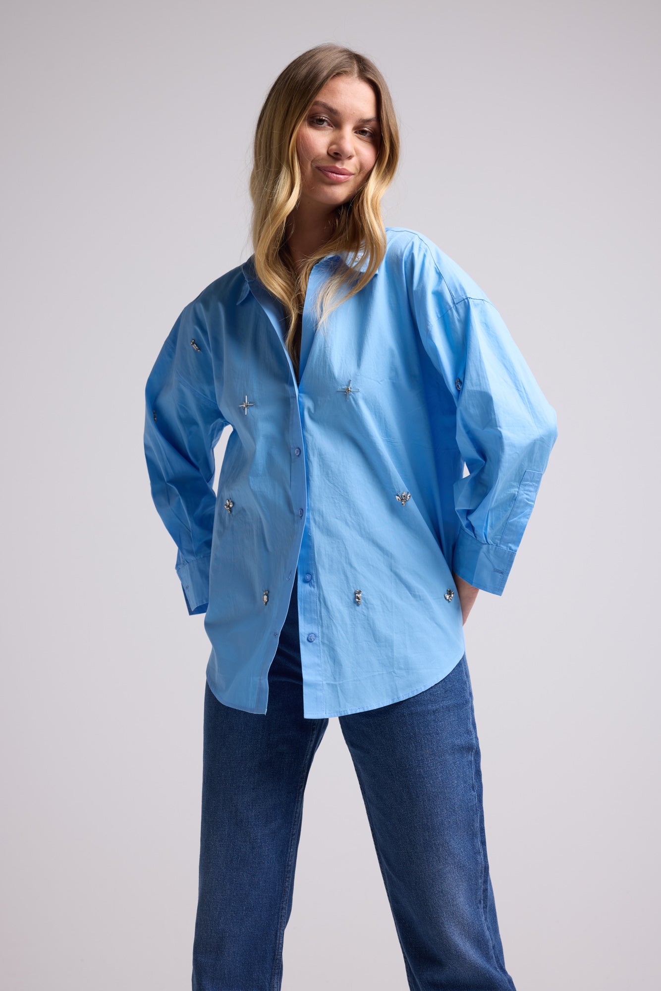 CHEMISE HUGO UNI/BLEU
