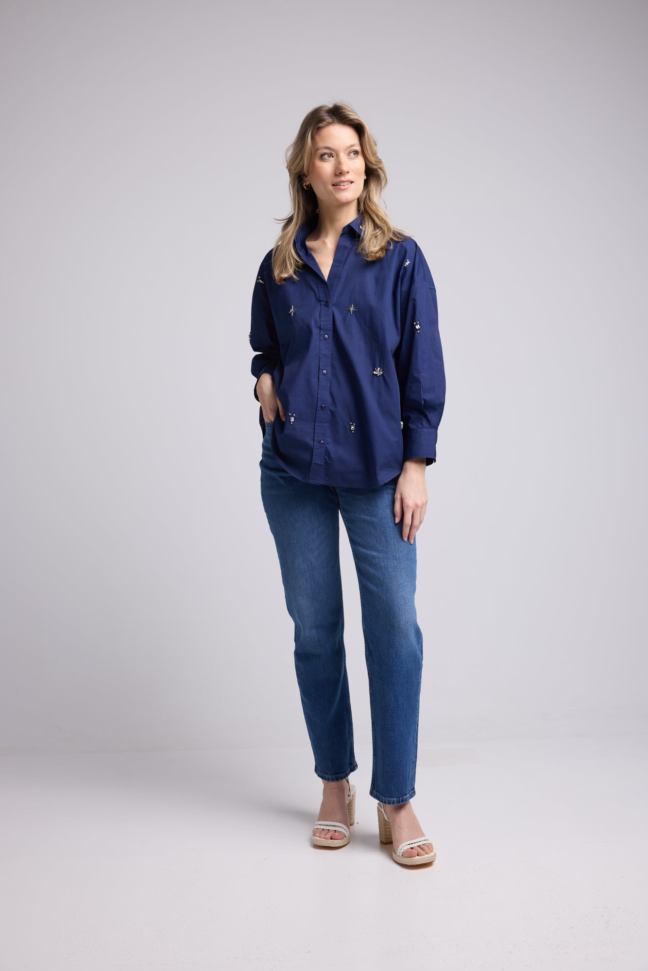 CHEMISE HUGO UNI/MARINE