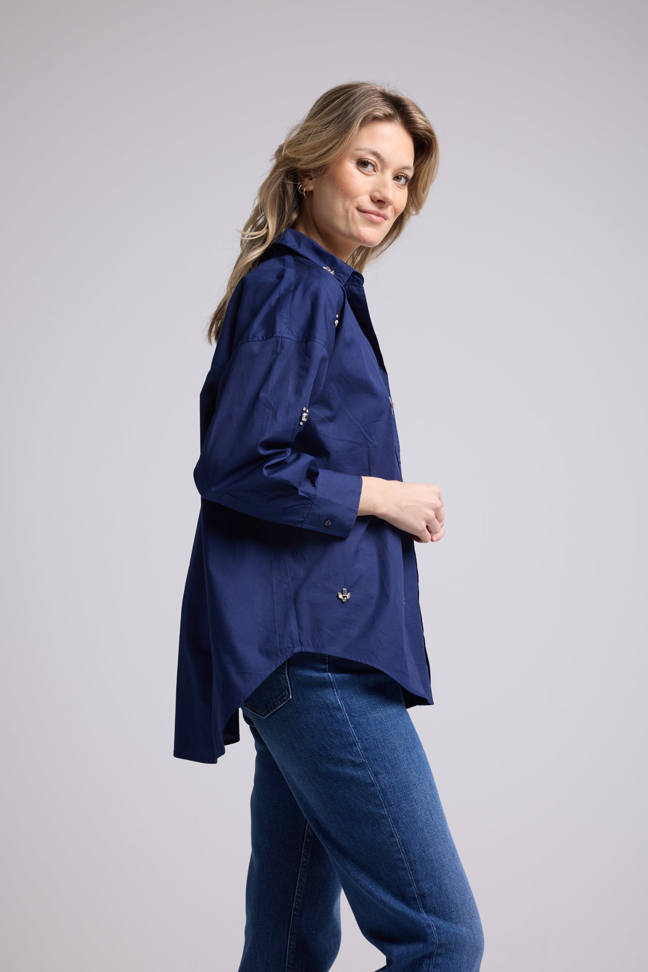 CHEMISE HUGO UNI/MARINE