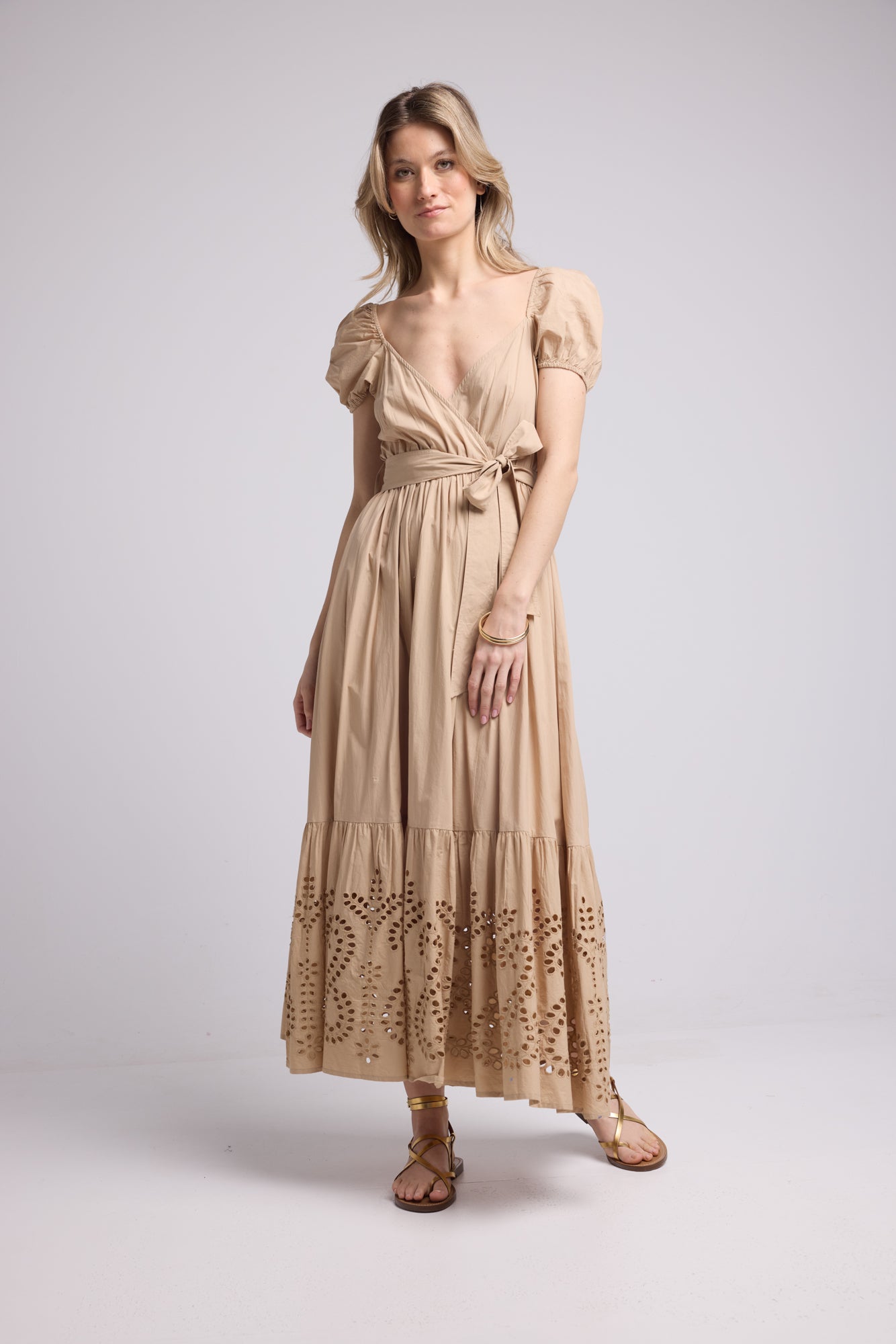 JULIE LONG/BEIGE DRESS