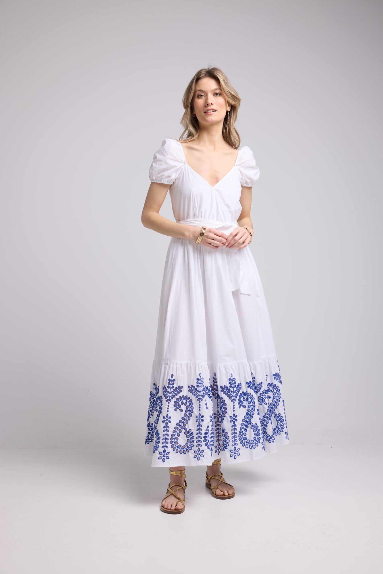 ROBE JULIE LONG/BLANC BLEU