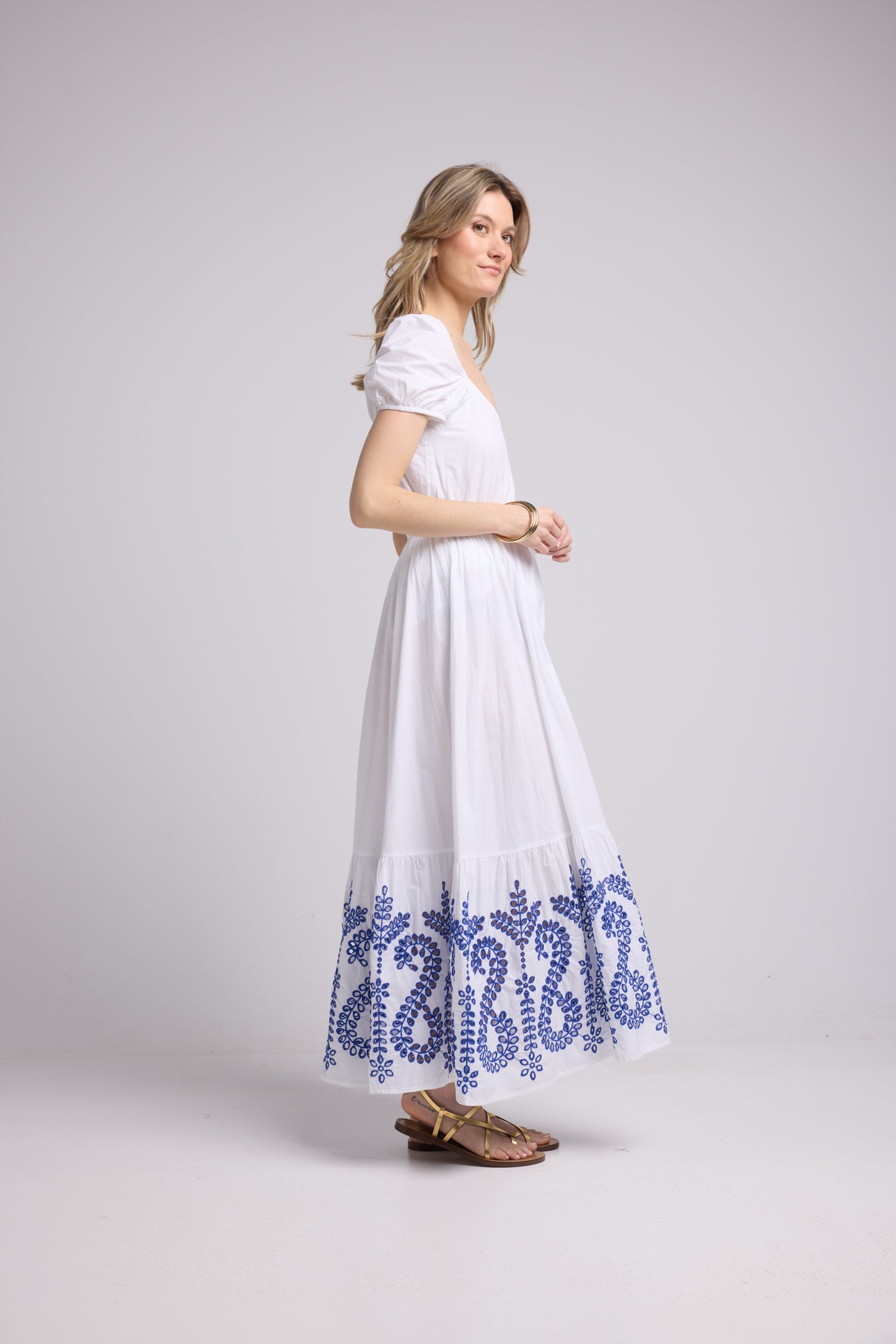 ROBE JULIE LONG/BLANC BLEU