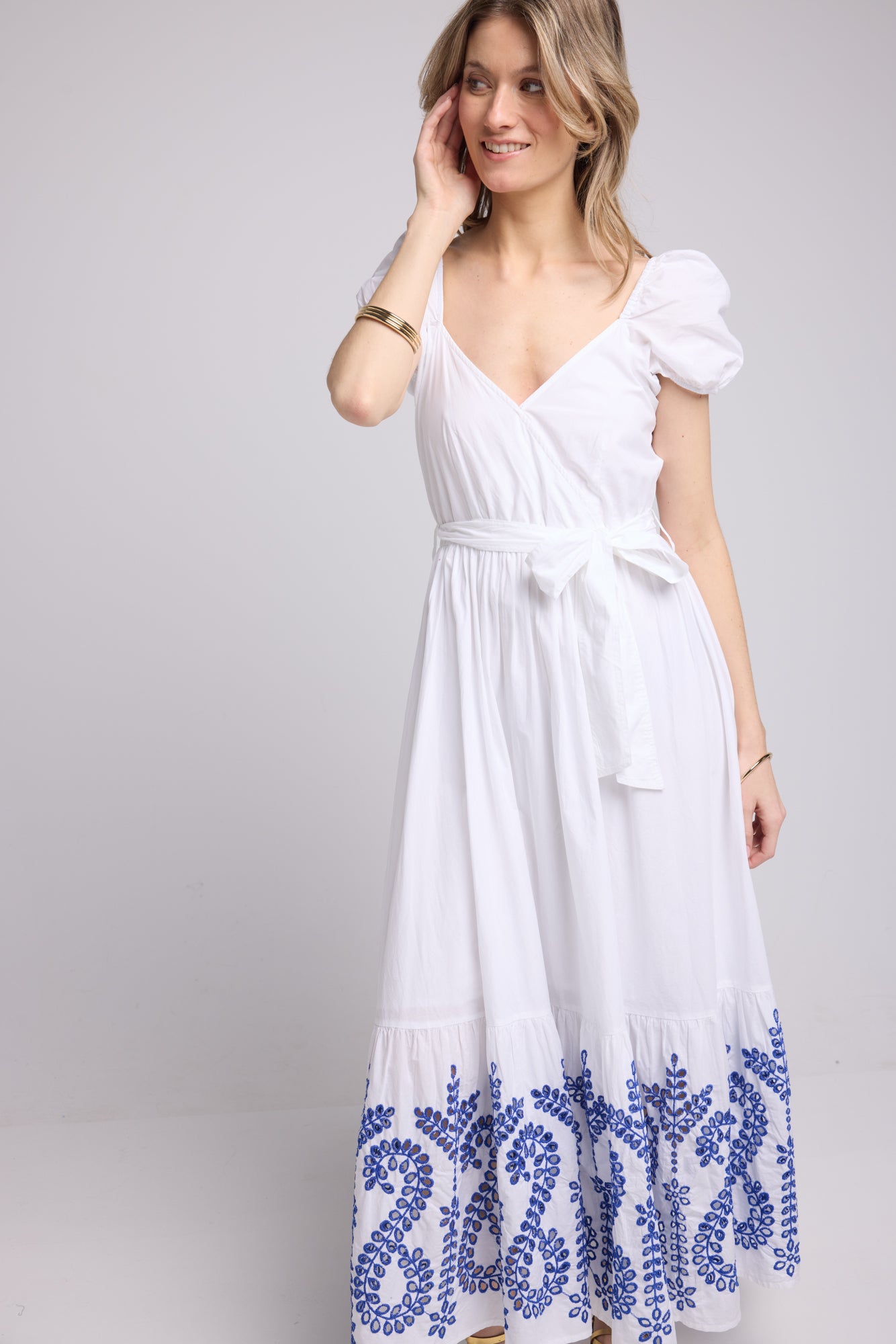ROBE JULIE LONG/BLANC BLEU