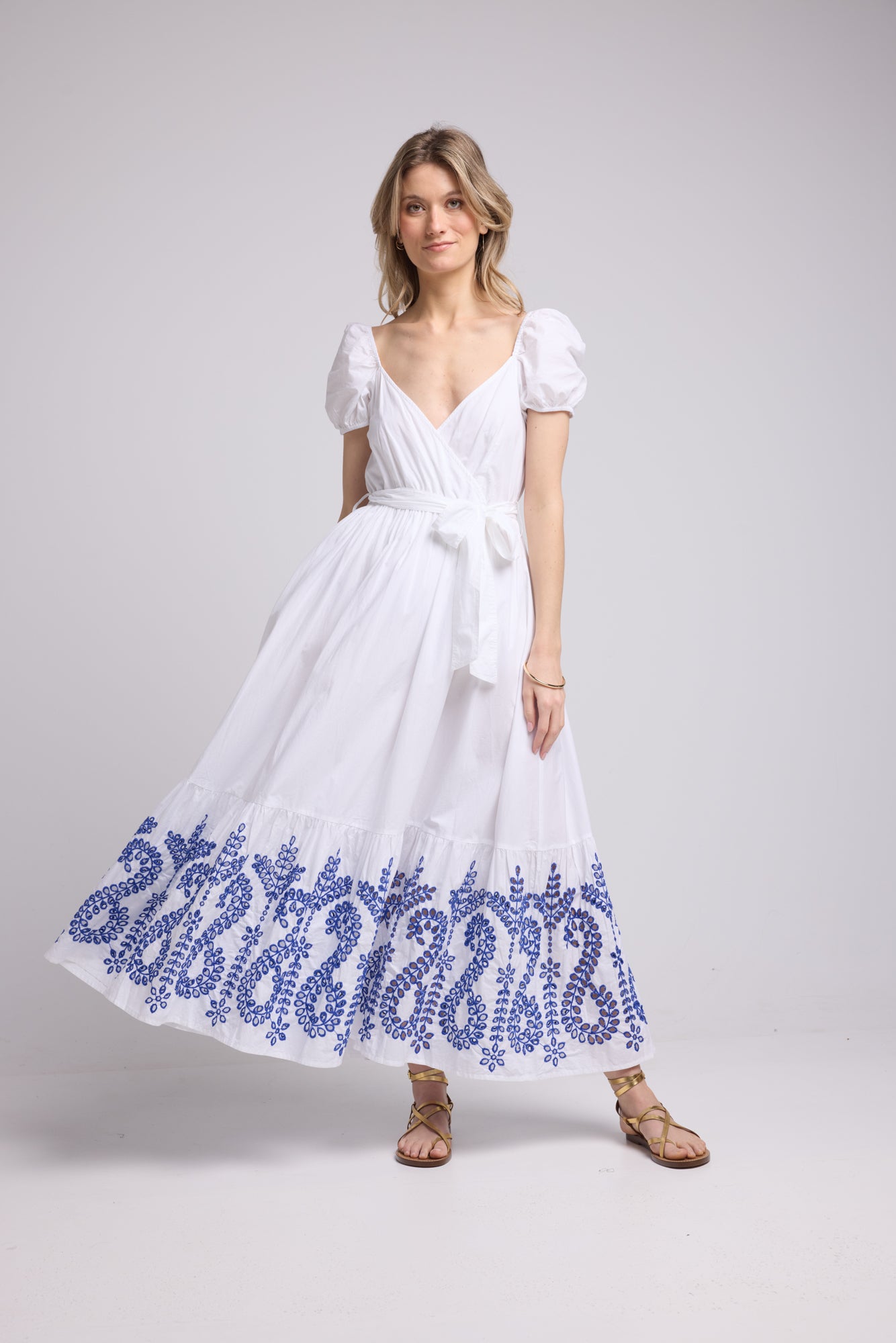 ROBE JULIE LONG/BLANC BLEU