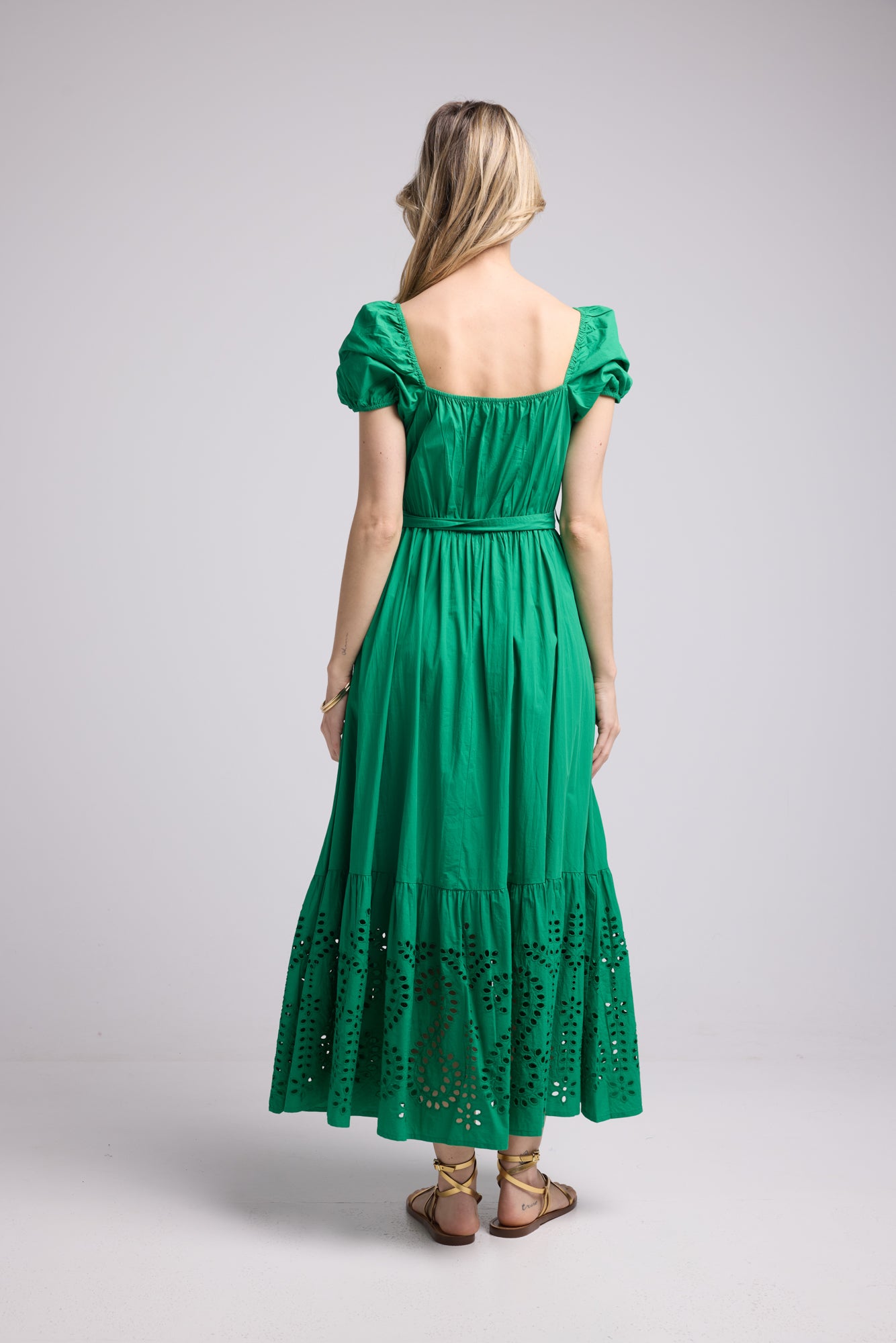 ROBE JULIE LONG BRIGHT GREEN