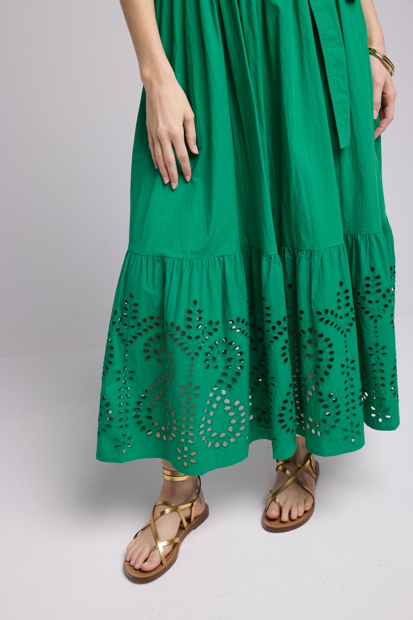 ROBE JULIE LONG BRIGHT GREEN