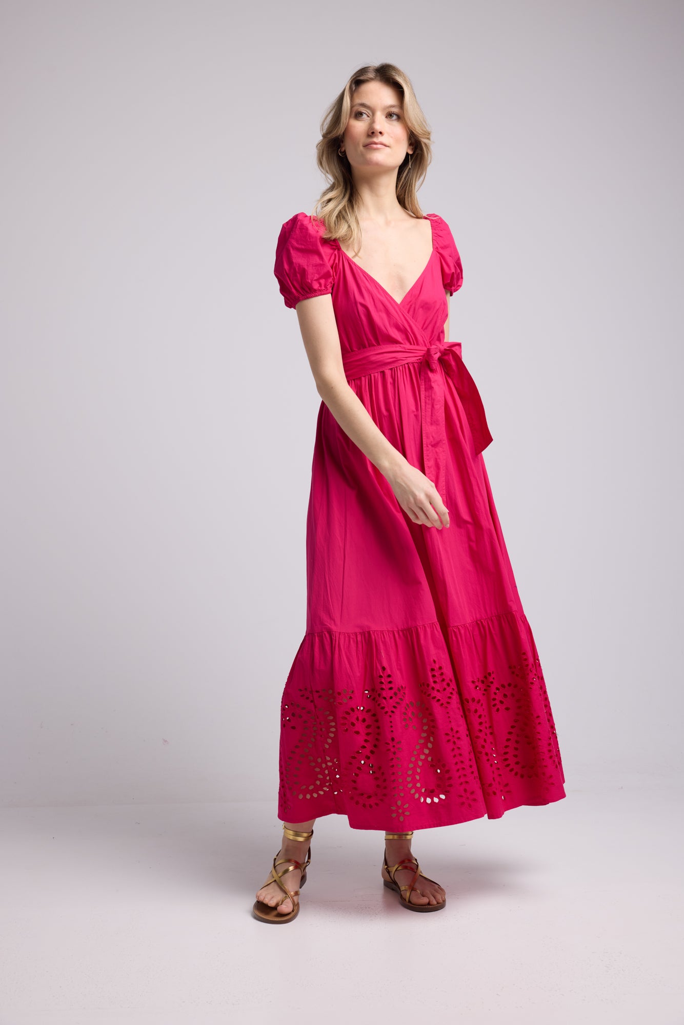 ROBE JULIE LONG FUSHIA