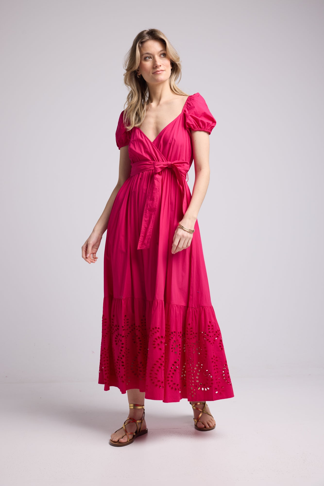 ROBE JULIE LONG FUSHIA