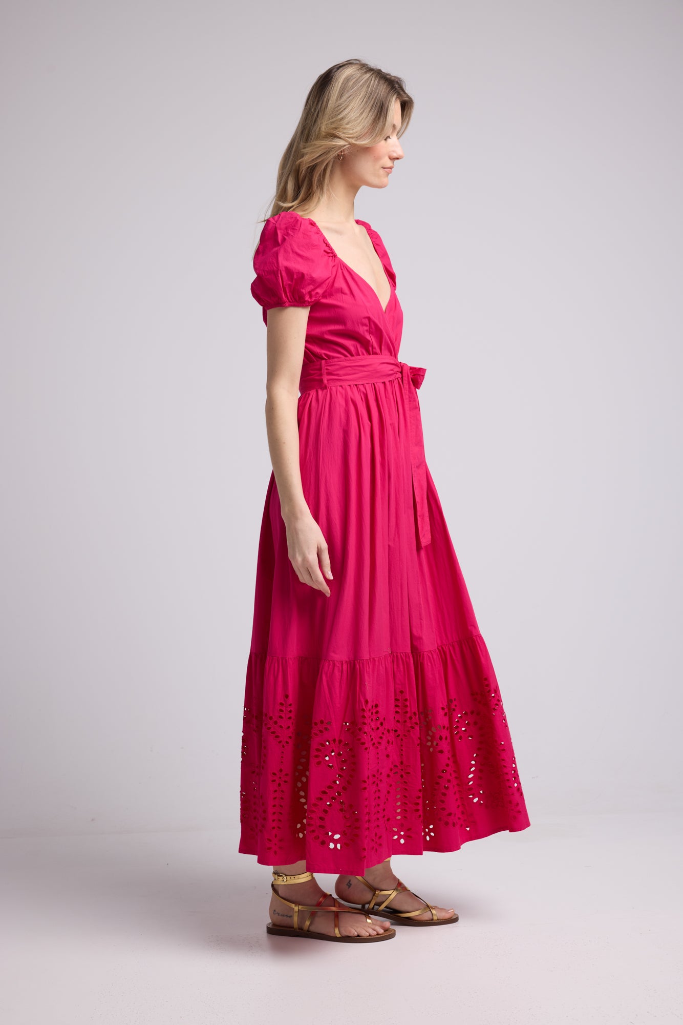 ROBE JULIE LONG FUSHIA