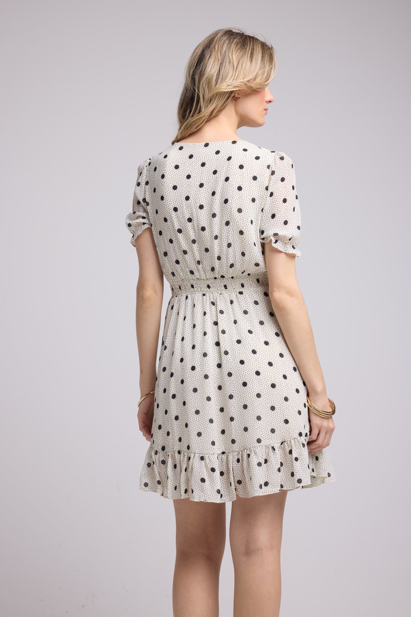 ROBE LAELIA/1072 POIS BLANC