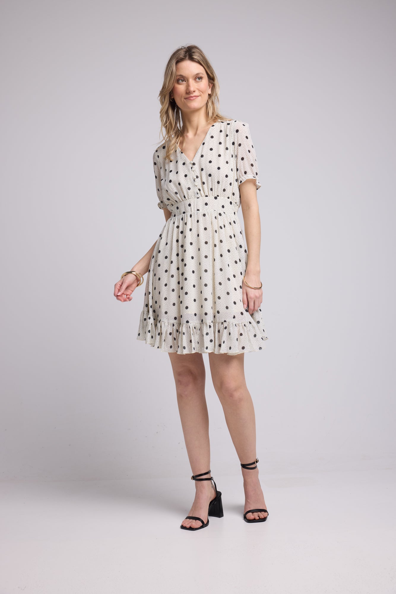 ROBE LAELIA/1072 POIS BLANC