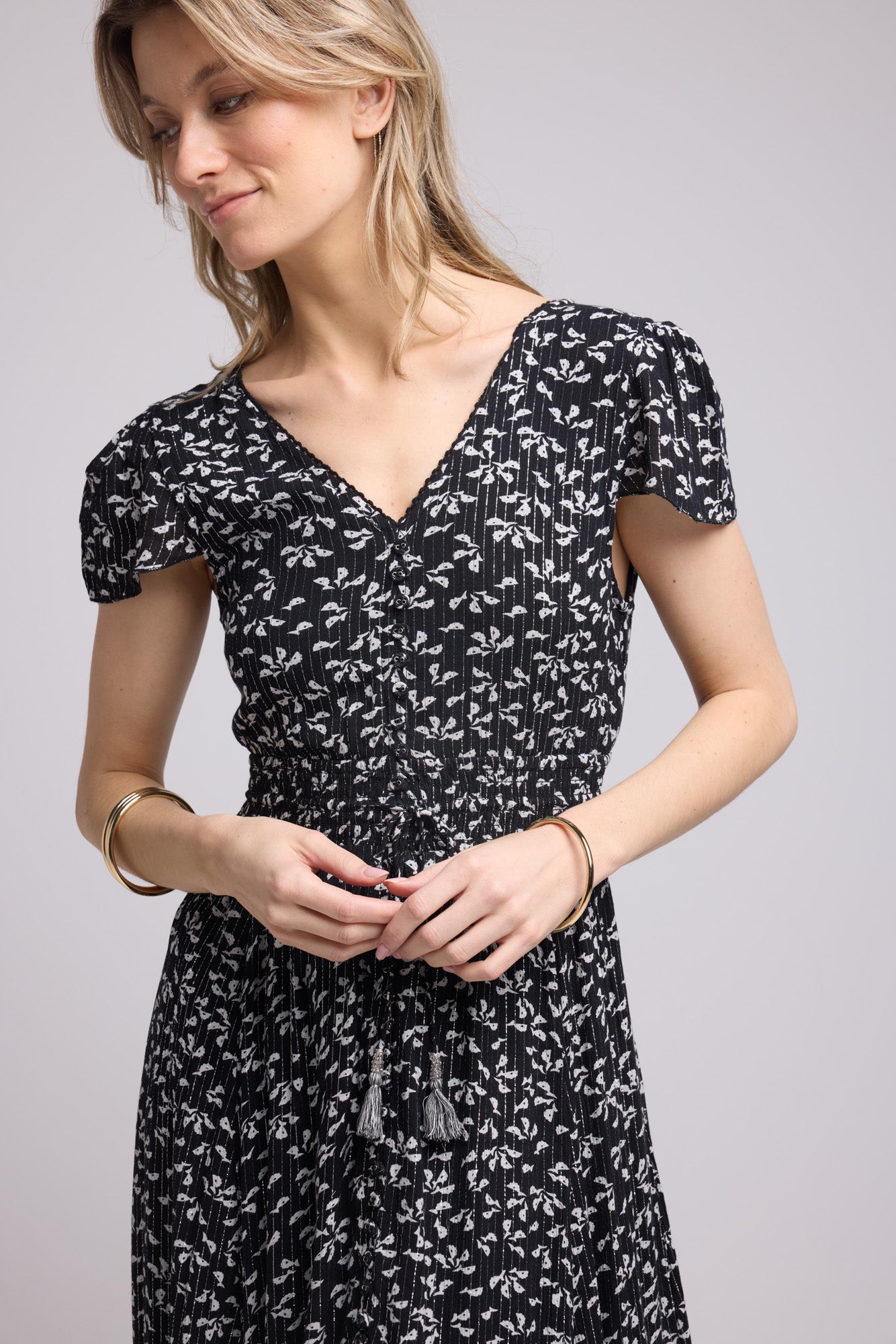 ROBE LORY LONG/NOIR P40 BLACK