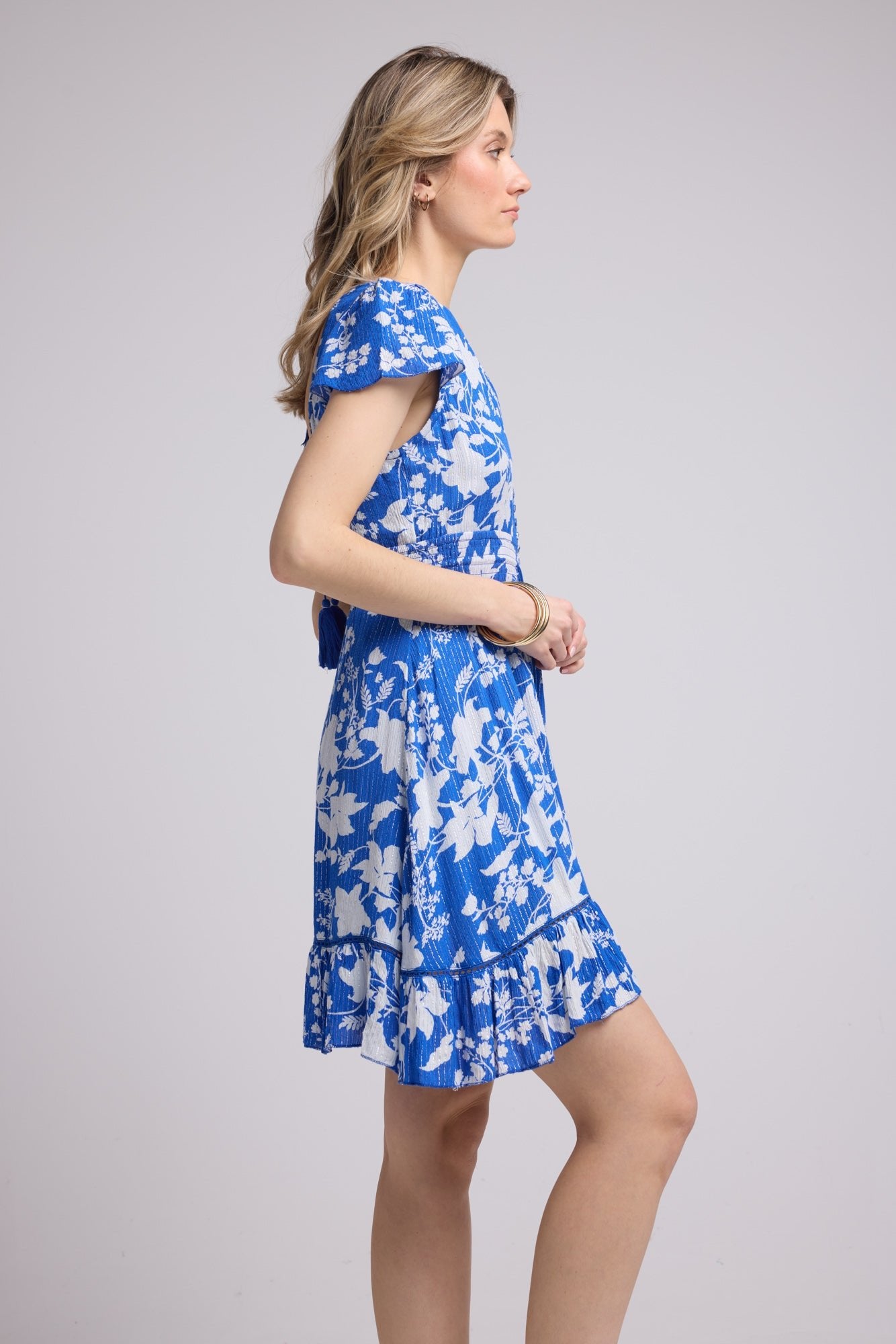 ROBE LORY SHORT/P816 BLUE GROSSES FLEURS BLEU