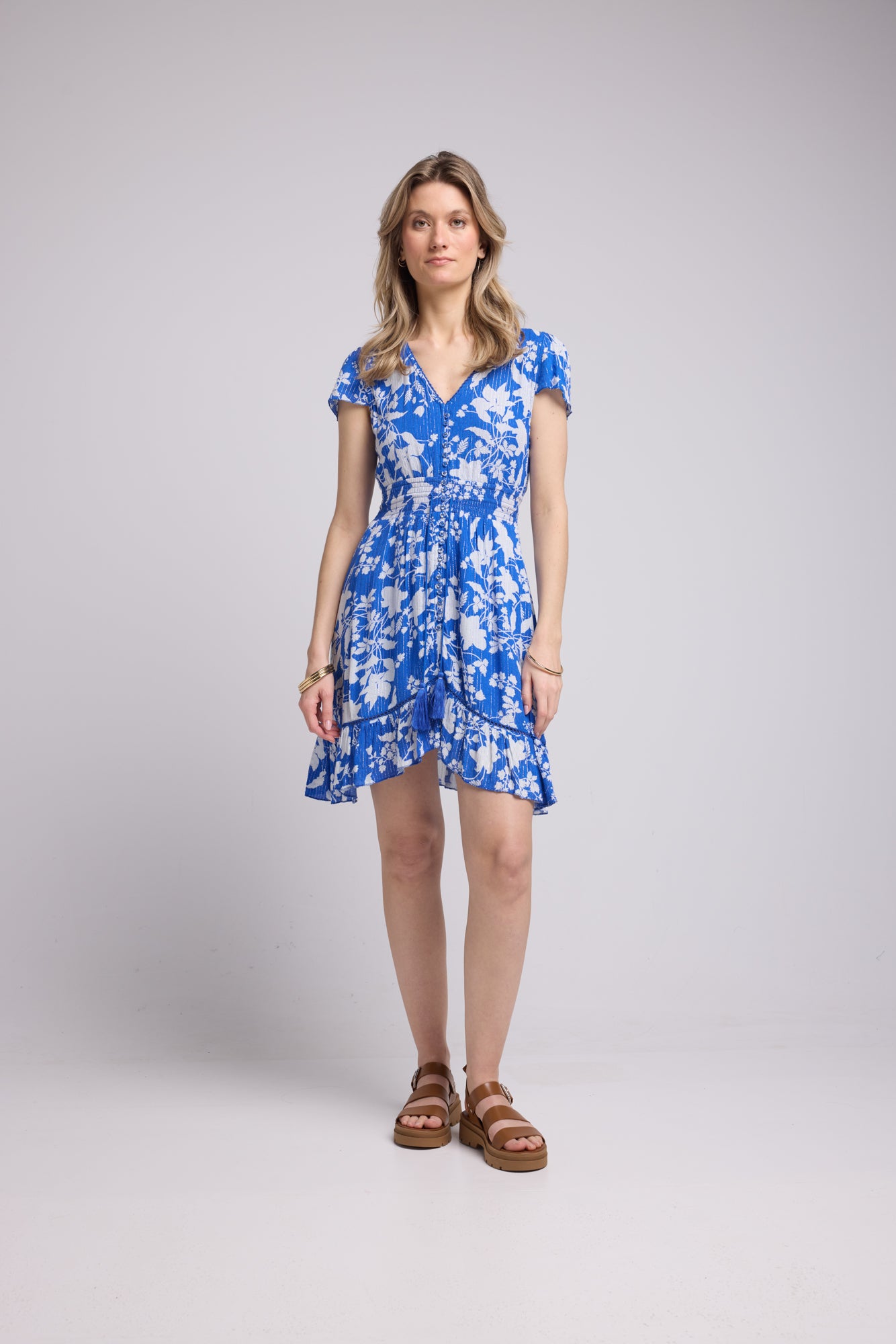 ROBE LORY SHORT/P816 BLUE GROSSES FLEURS BLEU